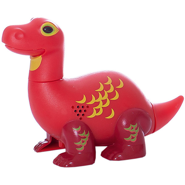 Поющий динозавр Digi Dinos, Apollo Поющий динозавр Digi Dinos, ApolloИнтерактивные животные<br>Характеристики товара:<br><br>- цвет: красный;<br>- материал: пластик, металл;<br>- батарейки: 3xAG13/LR44, в комплекте;<br>- размер упаковки: 16x10x7 см;<br>- габариты игрушки: 6,5x10x15 см;<br>- умеет петь, рычать, записывать звуки, шевелить головой и хвостом.<br><br>Такая игрушка в виде динозавра поможет ребенку весело проводить время - динозавр умеет петь, рычать, записывать звуки, шевелить головой и хвостом. Это выглядит очень забавно! Игрушка реагирует на звук от специального свистка, который входит в комплект. Также можно приобрести другие игрушки из этой серии - тогда они будут петь хором!<br>Динозавр способен помогать всестороннему развитию ребенка: развивать тактильное восприятие, мелкую моторику, воображение, внимание и логику. Изделие произведено из качественных материалов, безопасных для ребенка. Набор станет отличным подарком детям!<br><br>Игрушку Динозавр от бренда Silverlit можно купить в нашем интернет-магазине.<br><br>Ширина мм: 115<br>Глубина мм: 150<br>Высота мм: 62<br>Вес г: 128<br>Возраст от месяцев: 36<br>Возраст до месяцев: 2147483647<br>Пол: Унисекс<br>Возраст: Детский<br>SKU: 5156846