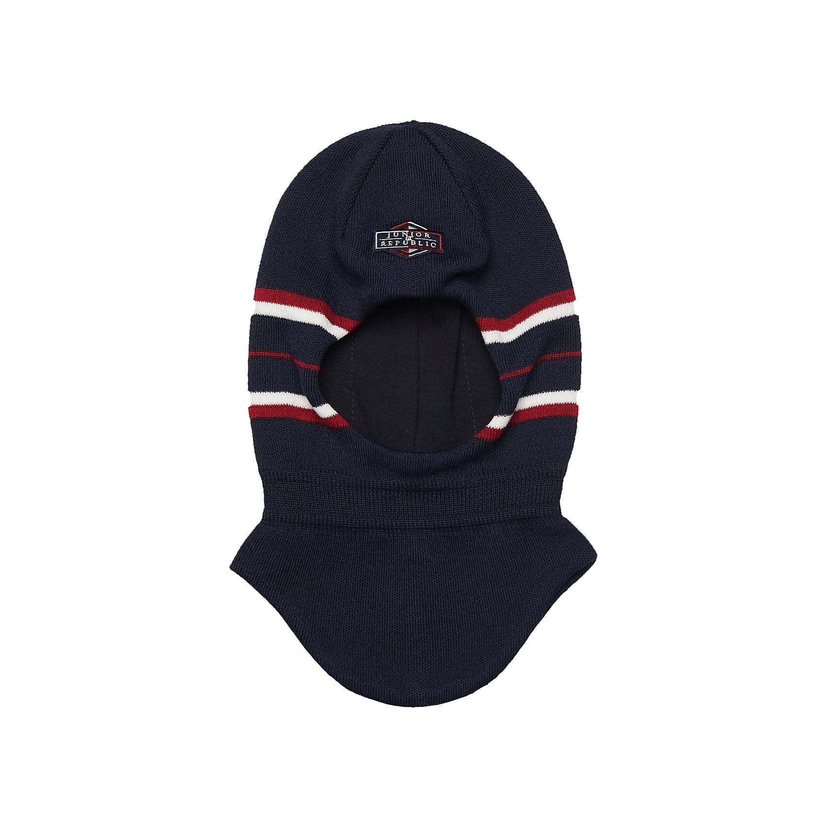 Шапка для мальчика Junior Republic Шапка для мальчика Junior RepublicГоловные уборы<br>Шапка для мальчика от известного бренда Junior Republic.<br>Стильная шапочка Junior Republic надежно убережет ребенка от холода и непогоды в зимний сезон. Форма шлема позволяет не только предохранять голову от переохлаждения, но также защищает шею и грудь от продувания. Создана из высококачественного вязаного трикотажа с высоким содержанием натуральной шерсти. Внутренняя часть состоит из гипоаллергенного хлопка. Шапочка выполнена в фирменных цветах JR. Верхнюю часть украшает фирменная нашивка,логотип.<br>Состав:<br>50% шерсть, 50% полиамид<br><br>Ширина мм: 89<br>Глубина мм: 117<br>Высота мм: 44<br>Вес г: 155<br>Цвет: синий<br>Возраст от месяцев: 36<br>Возраст до месяцев: 60<br>Пол: Мужской<br>Возраст: Детский<br>Размер: 50-52,46-48<br>SKU: 5166856