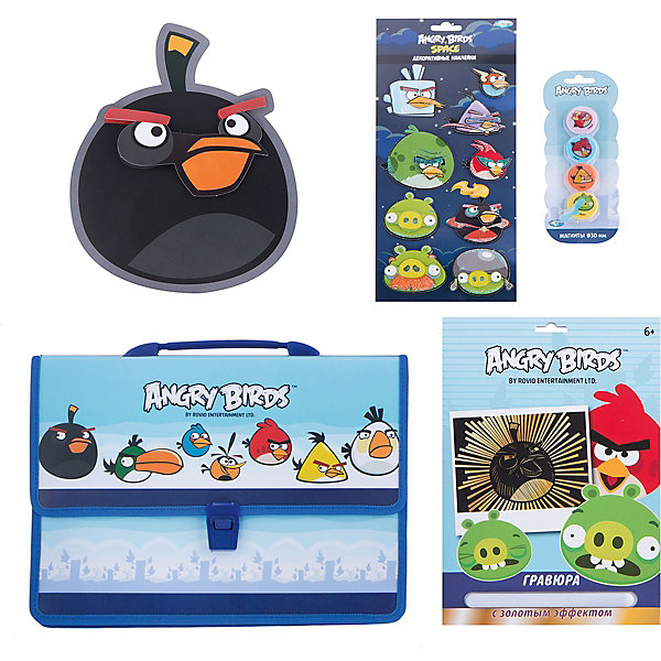 Набор для творчества Angry Birds (4 предмета) Набор для творчества Angry Birds (4 предмета)Angry Birds<br>Набор для творчества Angry Birds (4 предмета)<br><br>Характеристики:<br><br>- в набор входит: папка-портфель, гравюра, наклейки объемные, магниты <br>- состав: пластик, картон, каучук<br>- для детей в возрасте: от 5 до 12 лет<br>- страна производитель: Китай<br><br>Набор для творчества Angry Birds (Злые птички) от немецкого бренда Centrum (Центрум) придет по вкусу мальчишкам. В пластиковом портфеле с двумя отделениями помещается много вещей. Например, гравюра с героем мультфильма, которая станет очень интересным и новым занятием, контур уже имеется, нужно просто использовать штрихель из набора, чтобы соскрести черную краску и добавить цвета. Объемные наклейки украсят тетради ребенка, а набор магнитов будет отлично смотреться не только на холодильнике. Работа с таким набором ребенок развивает моторику рук, воображение, усидчивость, аккуратность и внимание. Набор станет отличным подарком любителям популярного мультсериала про птичек. <br><br>Набор для творчества Angry Birds (4 предмета) можно купить в нашем интернет-магазине.<br><br>Ширина мм: 50<br>Глубина мм: 360<br>Высота мм: 280<br>Вес г: 460<br>Возраст от месяцев: 36<br>Возраст до месяцев: 120<br>Пол: Унисекс<br>Возраст: Детский<br>SKU: 5175407