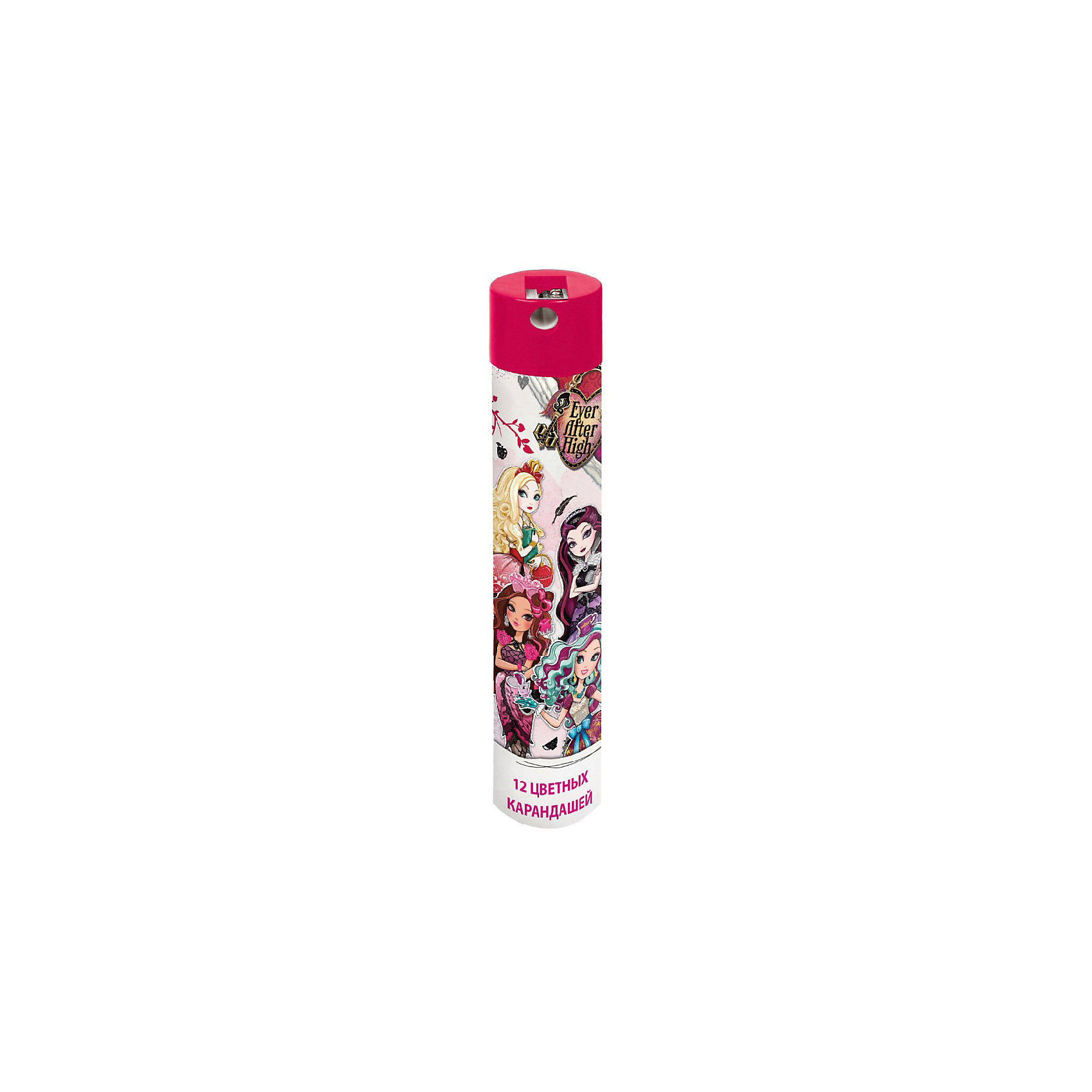 Карандаши цветные Ever After High 12 цветов, в металлическом тубусе,с точилкой Карандаши цветные Ever After High 12 цветов, в металлическом тубусе,с точилкойЦветные<br>Карандаши цветные Ever After High 12 цветов, в металлическом тубусе, с точилкой<br><br>Характеристики:<br><br>- в набор входит: 12 карандашей, тубус с точилкой<br>- состав: металл, дерево<br>- для детей в возрасте: от 3 до 10 лет<br>- Страна производитель: Китай<br><br>Набор цветных карандашей с любимыми персонажами из мультфильма “Школа долго и счастливо” (Ever After High) понравится каждой девочке. Компания Centrum (Центрум) специализируется на товарах для детского творчества и развития. Яркий тубус выполнен из металла с рисунками принцесс Эппл Уайт, Брайер Бьюти, Рейвен Квин и Медделин Хеттер отлично вмещает все карандаши и не позволит им разбегаться по столу или школьному ранцу. Удобная точилка позволит заточить карандаши в нужный момент. Сами карандаши мягкие и рисуют яркие линии. Классические двенадцать цветов помогут нарисовать самый лучший шедевр и просто отлично провести время. Рисование карандашами разрабатывает моторику ручек, творческие способности, успокаивает, помогает развить аккуратность и внимание. <br><br>Карандаши цветные Ever After High 12 цветов, в металлическом тубусе, с точилкой можно купить в нашем интернет-магазине.<br><br>Ширина мм: 35<br>Глубина мм: 35<br>Высота мм: 195<br>Вес г: 115<br>Возраст от месяцев: 36<br>Возраст до месяцев: 120<br>Пол: Женский<br>Возраст: Детский<br>SKU: 5175428