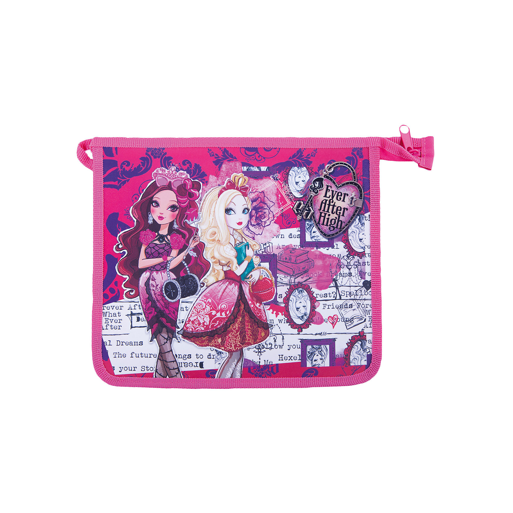 Папка для тетрадей Ever After High А5, на молнии Папка для тетрадей Ever After High А5, на молнииПапки для тетрадей<br>Папка для тетрадей Ever After High А5, на молнии<br><br>Характеристики:<br><br>- в набор входит: 1 папка<br>- размер мешка: 28 * 12 * 20,5 см.<br>- состав: пластик<br>- застежка: молния<br>- для детей в возрасте: от 3 до 11 лет<br>- страна производитель: Китай<br><br>Папка для тетрадей с двумя самыми прилежными ученицами из мультфильма “Школа долго и счастливо” (Ever After High) понравится каждой девочке. Немецкая компания Centrum (Центрум) специализируется на товарах для детского творчества и развития. Яркий рисунок принцесс Эппл Уайт и Брайер Бьюти отлично подойдет для стандартных тетрадей. Папка защитит уголочки, а практичный темный цвет позволит ей прослужить дольше. Красивая папка поможет развить в девочке аккуратность и прилежность, а также станет отличным подарком обладательницам кукл “Школа долго и счастливо” (Ever After High) и любительницам этого мультсериала про школу сказочных героев. <br><br>Папка для тетрадей Ever After High А5, на молнии можно купить в нашем интернет-магазине.<br><br>Ширина мм: 12<br>Глубина мм: 280<br>Высота мм: 205<br>Вес г: 76<br>Возраст от месяцев: 36<br>Возраст до месяцев: 120<br>Пол: Женский<br>Возраст: Детский<br>SKU: 5175431