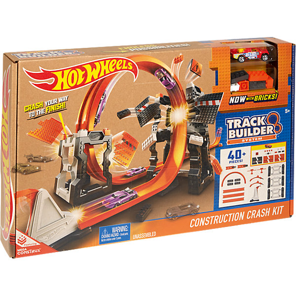 Конструктор трасс: взрывной набор , Hot Wheels Конструктор трасс: взрывной набор , Hot WheelsПопулярные игрушки<br>Конструктор трасс: взрывной набор , Hot Wheels (Хот Вилс)<br><br>Характеристики: <br><br>• увлекательный набор с взрывными конструкциями <br>• более 40 деталей В комплекте <br>• подходит к другим частям трассы Хот Вилс <br>• машинка в комплекте <br>• материал: пластик, металл <br><br>Взрывной набор впечатлит каждого поклонника Hot Wheels. В набор входят более 40 деталей, из которых можно построить крутую трассу с навесными конструкциями. Проскакивайте под двумя панелями и врезайтесь в ограничитель - игра действительно в стиле настоящих гонщиков! Вы можете использовать машинку, входящую в комплект, или свою, подходящую по ширине.<br><br>Конструктор трасс: взрывной набор , Hot Wheels (Хот Вилс) можно купить в нашем интернет-магазине.<br><br>Ширина мм: 461<br>Глубина мм: 309<br>Высота мм: 78<br>Вес г: 1199<br>Возраст от месяцев: 48<br>Возраст до месяцев: 96<br>Пол: Мужской<br>Возраст: Детский<br>SKU: 5188166