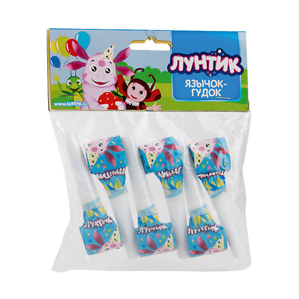Язычки-гудки Лунтик 6 шт Язычки-гудки Лунтик 6 штЛунтик и его друзья<br>Язычки-гудки Лунтик 6 шт, Веселый праздник<br><br>Характеристики:<br><br>• быстро разворачиваются<br>• главный герой на каждом язычке<br>• материал: бумага, пластик<br>• количество: 6 шт.<br>• размер упаковки: 14х2,5х11 см<br><br>Язычки-гудки привнесут веселья в атмосферу праздника, особенно если они украшены главным героем мультсериала Лунтик! Язычки быстро разворачиваются, громко звучат и радуют детей! Кроме того, игра полезна для развития дыхательной системы ребенка.<br><br>Язычки-гудки Лунтик 6 шт, Веселый праздник вы можете купить в нашем интернет-магазине.<br><br>Ширина мм: 30<br>Глубина мм: 150<br>Высота мм: 160<br>Вес г: 40<br>Возраст от месяцев: 12<br>Возраст до месяцев: 72<br>Пол: Унисекс<br>Возраст: Детский<br>SKU: 5196944