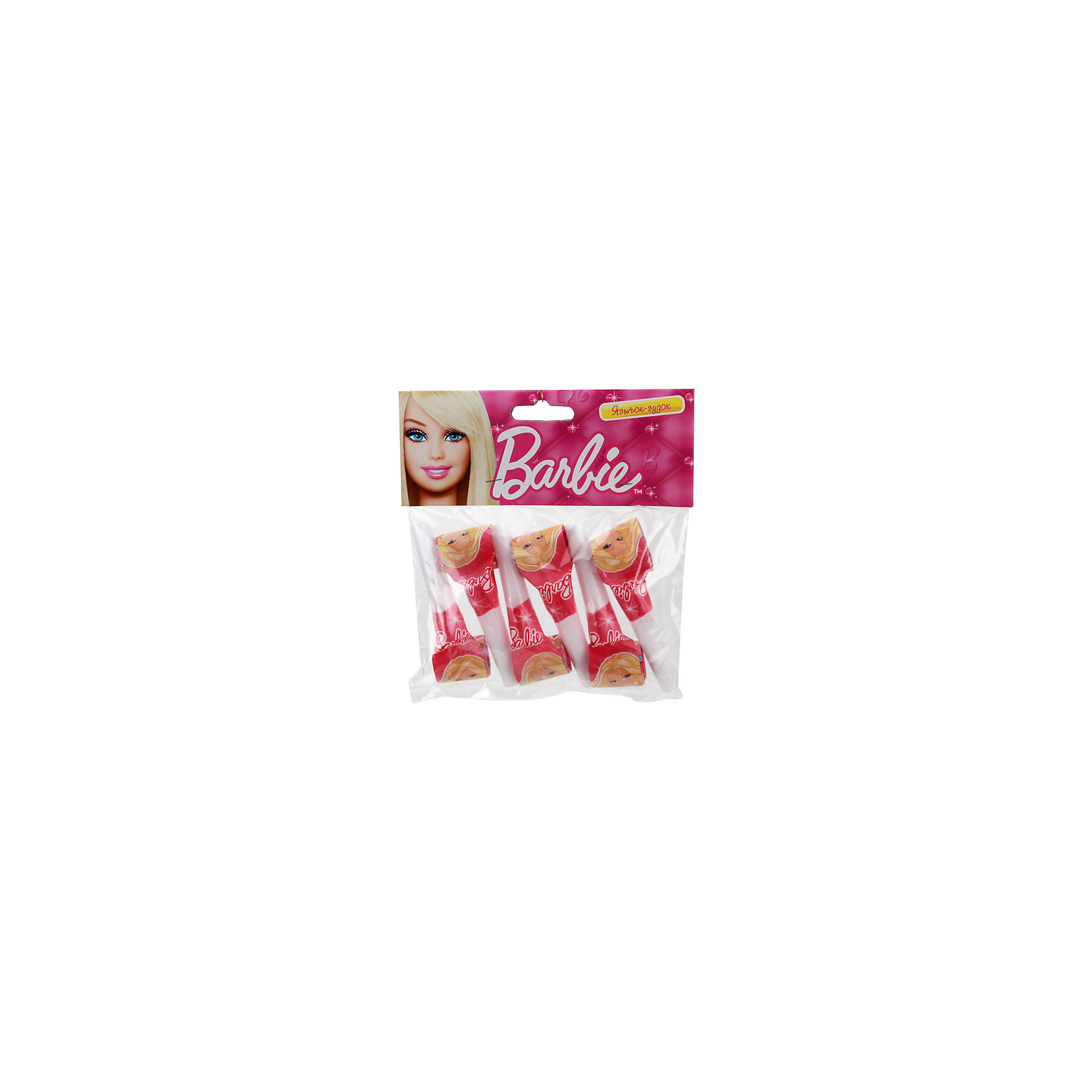 Язычки-гудки Barbie 6 шт Язычки-гудки Barbie 6 штBarbie<br>Язычки-гудки Barbie<br><br>Характеристики:<br><br>• серия: Веселый праздник;<br>• дизайн: Barbie;<br>• тип аксессуара: язычок-гудок;<br>• количество в упаковке: 6 шт.;<br>• материал: бумага, пластик;<br>• размер упаковки: 16х3х15 см;<br>• вес: 40 г.<br><br>В качестве дополнения к праздничной атмосфере детского праздника используются язычки-гудки. Оформлены гудки в стиле красавицы Барби. <br><br>Язычки-гудки Barbie 6 шт можно купить в нашем интернет-магазине.<br><br>Ширина мм: 30<br>Глубина мм: 160<br>Высота мм: 150<br>Вес г: 40<br>Возраст от месяцев: 12<br>Возраст до месяцев: 72<br>Пол: Женский<br>Возраст: Детский<br>SKU: 5196945