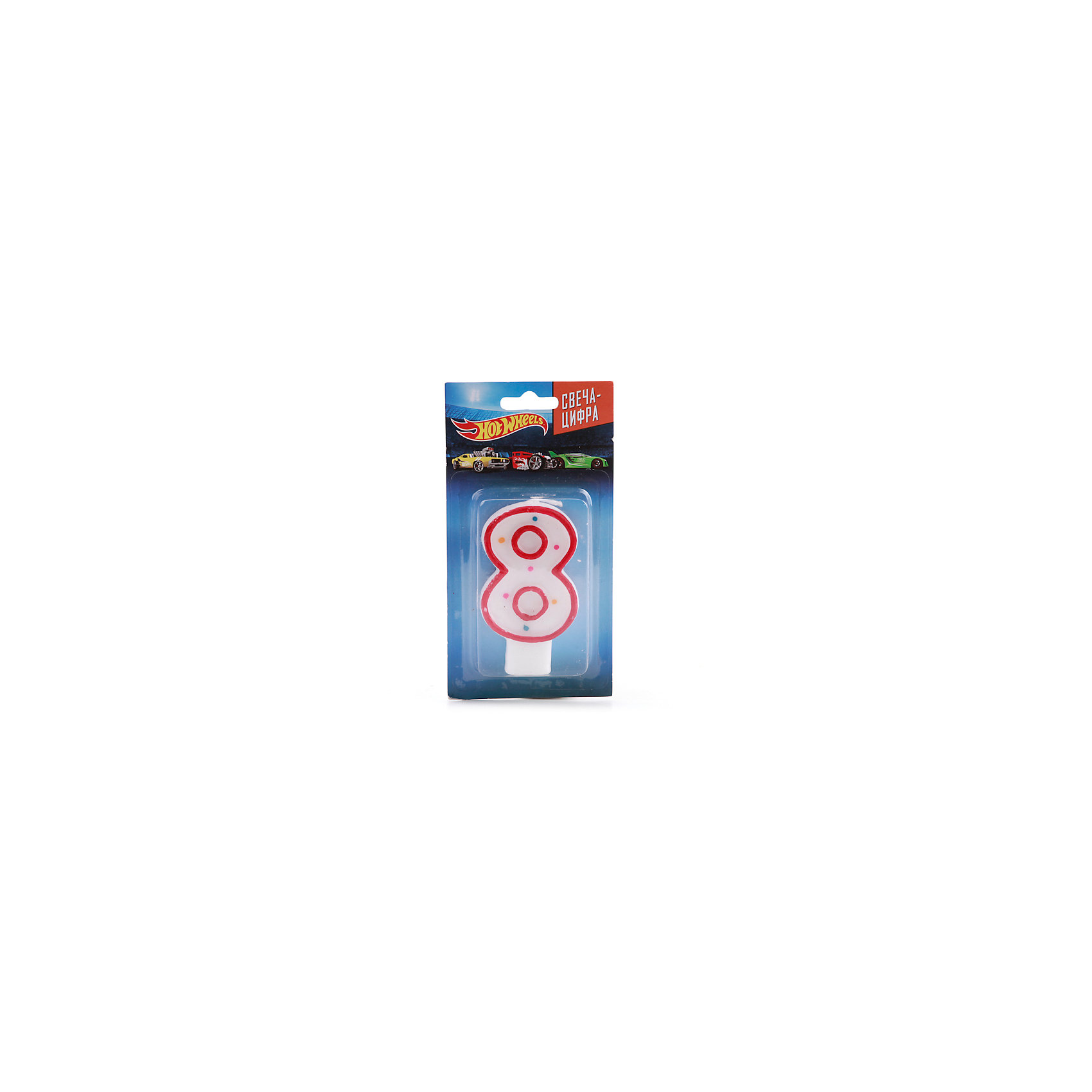Свеча-цифра 8, Hot Wheels Свеча-цифра 8, Hot WheelsHot Wheels<br>Характеристики товара:<br><br>• размер упаковки: 2х15х8 см<br>• вес: 30 г<br>• материал: парафин<br>• упаковка: блистер<br>• страна бренда: РФ<br>• страна изготовитель: РФ<br><br>Такой предмет станет отличным сюрпризом для детей на праздник! Свеча отличается тем, что на её упаковке изображены любимые многими детьми машинки Hot Wheels. Предмет поможет создать праздничное настроение, особенно - в компании детей. <br>Свеча выпущена в удобном формате, размер изделия - универсальный. Свеча производится из качественных и проверенных материалов, которые безопасны для детей.<br><br>Свечу-цифру 8, Hot Wheels, от российского бренда Веселый праздник можно купить в нашем интернет-магазине.<br><br>Ширина мм: 20<br>Глубина мм: 150<br>Высота мм: 80<br>Вес г: 30<br>Возраст от месяцев: 12<br>Возраст до месяцев: 72<br>Пол: Мужской<br>Возраст: Детский<br>SKU: 5196948