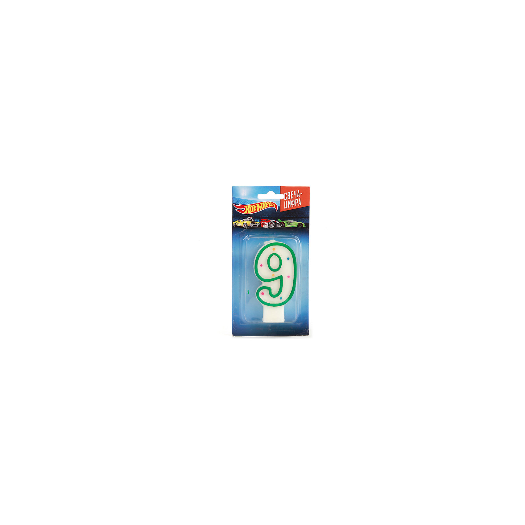 Свеча-цифра 9, Hot Wheels Свеча-цифра 9, Hot WheelsHot Wheels<br>Характеристики товара:<br><br>• размер упаковки: 2х15х8 см<br>• вес: 30 г<br>• материал: парафин<br>• упаковка: блистер<br>• страна бренда: РФ<br>• страна изготовитель: РФ<br><br>Такой предмет станет отличным сюрпризом для детей на праздник! Свеча отличается тем, что на её упаковке изображены любимые многими детьми машинки Hot Wheels. Предмет поможет создать праздничное настроение, особенно - в компании детей. <br>Свеча выпущена в удобном формате, размер изделия - универсальный. Свеча производится из качественных и проверенных материалов, которые безопасны для детей.<br><br>Свечу-цифру 9, Hot Wheels, от российского бренда Веселый праздник можно купить в нашем интернет-магазине.<br><br>Ширина мм: 20<br>Глубина мм: 80<br>Высота мм: 150<br>Вес г: 30<br>Возраст от месяцев: 12<br>Возраст до месяцев: 72<br>Пол: Мужской<br>Возраст: Детский<br>SKU: 5196949