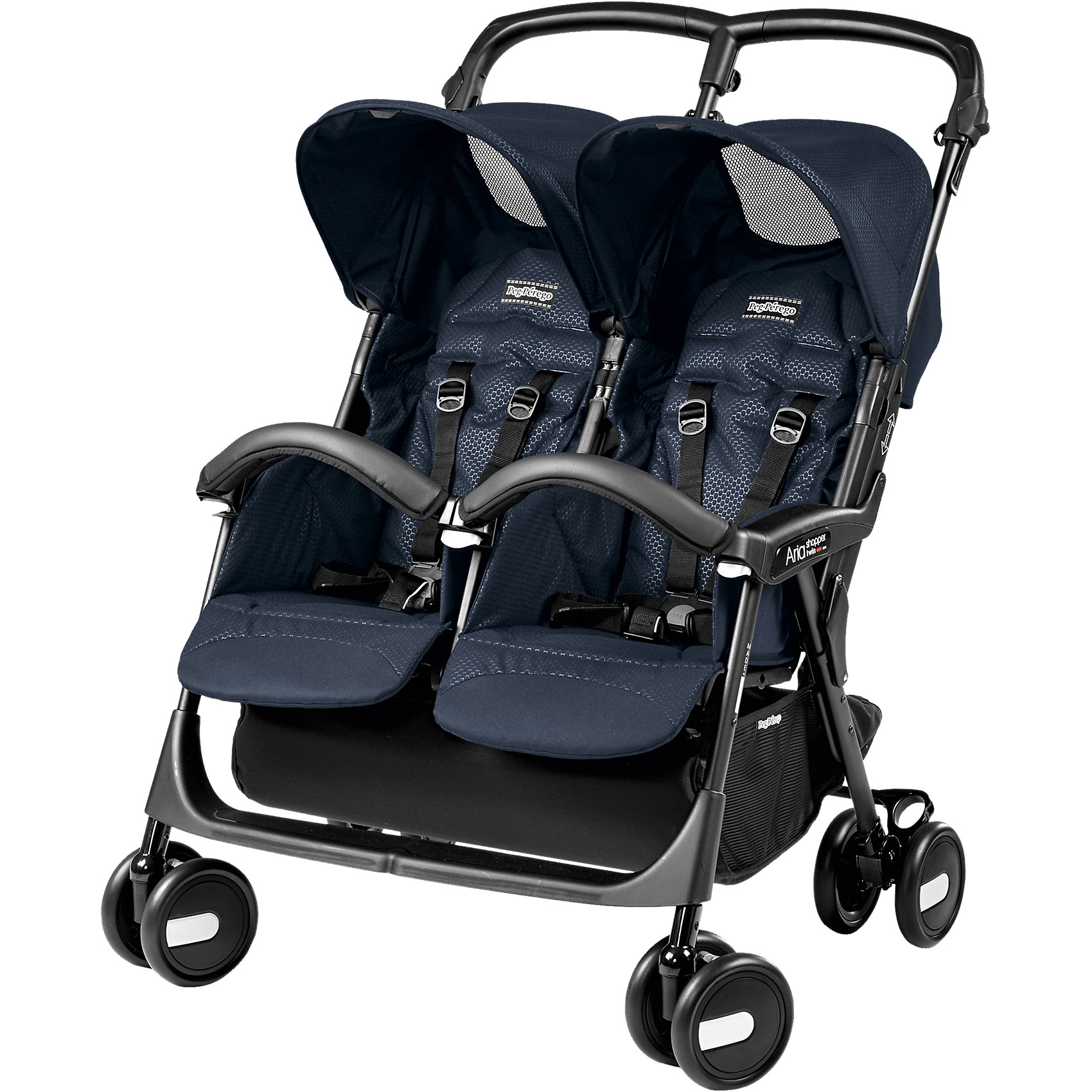 Прогулочная коляска для двойни Peg-Perego Aria Shopper Twin, Mod Navy Прогулочная коляска для двойни Peg-Perego Aria Shopper Twin, Mod NavyКоляски для двойни<br>Самая легкая коляска для двойни, вес которой всего 8,3 кг. Спинки и капоры регулируются отдельно. В комплекте 2 накидки на ножки.<br><br>Ширина мм: 792<br>Глубина мм: 773<br>Высота мм: 261<br>Вес г: 11320<br>Цвет: синий<br>Возраст от месяцев: 6<br>Возраст до месяцев: 36<br>Пол: Унисекс<br>Возраст: Детский<br>SKU: 5203170