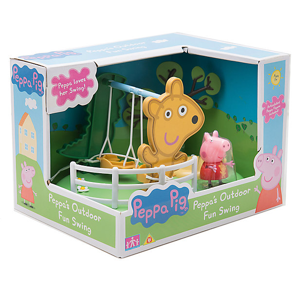 Игровой набор Площадка Качели, Peppa Pig Игровой набор Площадка Качели, Peppa PigИгровые наборы с фигурками<br>Игровой набор Площадка Качели, Peppa Pig (Пеппа Пиг).<br><br>Характеристики:<br><br>• Размер: 21X16X15 см.<br>• Цвет: разноцветный.<br>• Материал: пластик.<br><br>Игровой набор Площадка Качели, Peppa Pig (Пеппа Пиг) создан по мотивам популярного мультфильма про Свинку Пеппу. Этот яркий игровой набор сразу же привлечет внимание детей и разнообразит их досуг тематическими играми по мотивам любимого мультфильма. Он представляет собой площадку с зеленой цветочной лужайкой, на которой расположены качели с дырочками на сиденьях - для фиксации фигурок. Качели могут раскачиваться. Снизу у игрушки имеются специальные приспособления, которые по типу пазлов позволяют присоединить эту площадку к другим подобным из этой серии: Качели-качалка, Горка. В данный набор входит площадка с качелями и фигурка Свинки Пеппы (5 см). Порадуйте своего малыша, подарив ему такой замечательный набор!<br><br>Игровой набор Площадка Качели, Peppa Pig (Пеппа Пиг), можно купить в нашем интернет- магазине.<br><br>Ширина мм: 212<br>Глубина мм: 160<br>Высота мм: 150<br>Вес г: 320<br>Возраст от месяцев: 36<br>Возраст до месяцев: 2147483647<br>Пол: Унисекс<br>Возраст: Детский<br>SKU: 5211668