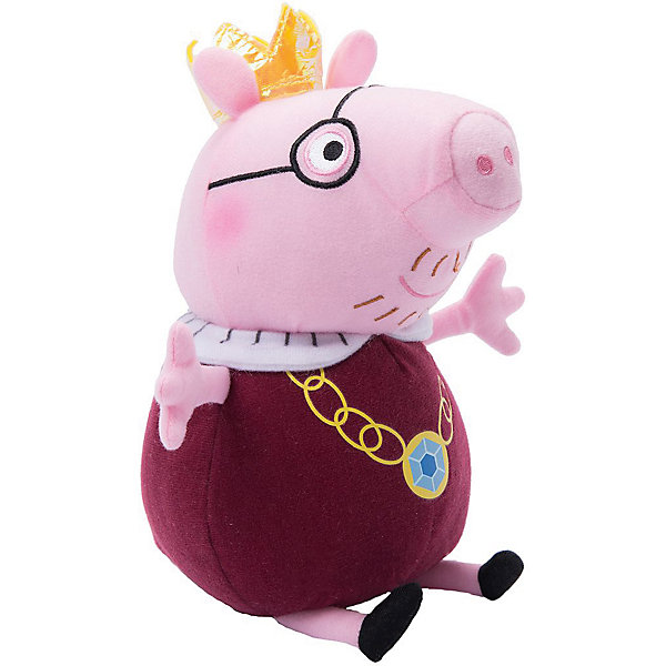 Мягкая игрушка Папа-Свин король, 30 см, Peppa Pig Мягкая игрушка Папа-Свин король, 30 см, Peppa PigМягкие игрушки из мультфильмов<br>Мягкая игрушка Папа-Свин король, 30 см, Peppa Pig (Свинка Пеппа). <br><br>Характеристика:<br><br>• Материал: пластик, текстиль, плюш. <br>• Размер игрушки: 30 см.<br>• Игрушка мягкая, очень приятная на ощупь. <br><br>Игрушка в виде любимого персонажа мультсериала Peppa Pig, приведет в восторг любого ребенка. Папа-Свин в образе короля неотразим и восхитителен! Игрушка сшита из мягкого приятного на ощупь плюща. С ней очень весело играть днем и приятно засыпать вечером.<br>Собери всю коллекцию плюшевых игрушек Peppa Pig проигрывай сцены из любимых мультфильмов или придумывай свои забавные и интересные истории! <br><br>Мягкую игрушку Папа-Свин король, 30 см, Peppa Pig (Свинка Пеппа), можно купить в нашем интернет-магазине.<br><br>Ширина мм: 245<br>Глубина мм: 165<br>Высота мм: 120<br>Вес г: 174<br>Возраст от месяцев: 36<br>Возраст до месяцев: 2147483647<br>Пол: Унисекс<br>Возраст: Детский<br>SKU: 5211685