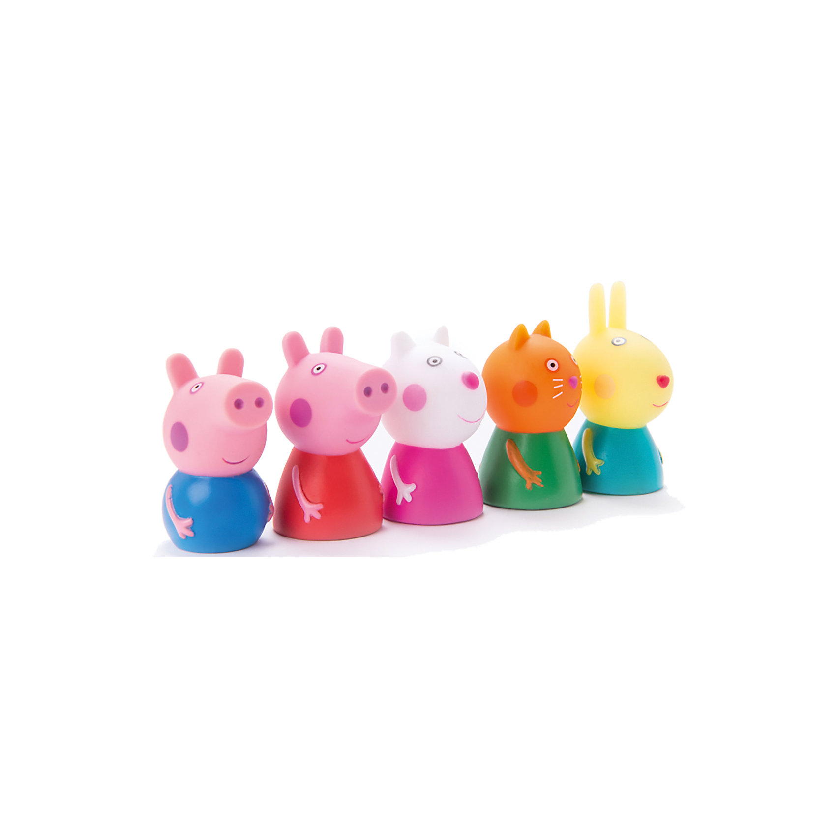 Пальчиковый театр 5 фигурок, Peppa Pig Пальчиковый театр 5 фигурок, Peppa PigКоллекционные и игровые фигурки<br>Пальчиковый театр, 5 фигурок, Peppa Pig (Свинка Пеппа). <br><br>Характеристика:<br><br>• Материал: пластик.<br>• Размер упаковки: 30х29х14 см. <br>• Высота фигурки: 5-6 см. <br>• 5 пальчиковых кукол в комплекте: Свинка Пеппа, Малыш Джордж, Котенок Кенди, Овечка Сьюзи и Кролик Ребекка. <br>• Помогает развить моторику рук, воображение и фантазию. <br><br>Хочешь не только смотреть мультфильмы Peppa Pig, но и поучаствовать в представлении с участием любимых героев? Тогда этот набор специально для тебя! С помощью пяти пальчиковых фигурок ваш малыш сможет разыграть понравившиеся сцены из мультфильма или придумать свои захватывающие сюжеты.<br><br>Пальчиковый театр, 5 фигурок, Peppa Pig (Свинка Пеппа) можно купить в нашем интернет-магазине.<br><br>Ширина мм: 215<br>Глубина мм: 180<br>Высота мм: 8<br>Вес г: 90<br>Возраст от месяцев: 36<br>Возраст до месяцев: 2147483647<br>Пол: Унисекс<br>Возраст: Детский<br>SKU: 5211688