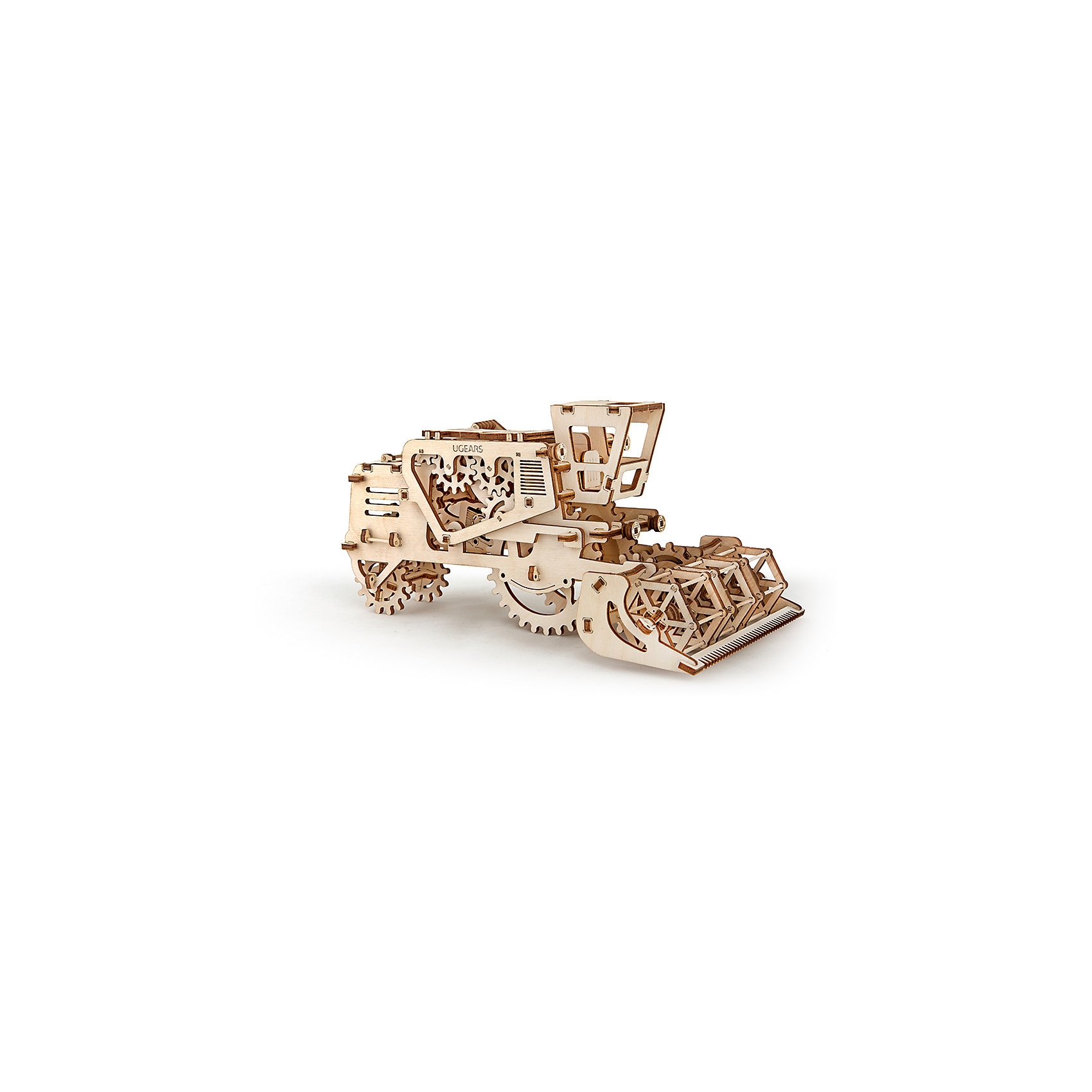 Комбайн, UGEARS Комбайн, UGEARSДеревянные конструкторы<br>Зерноуборочный комбайн UGEARS это модель, которая порадует разнообразной механикой. При движении комбайна, спереди, как и в реальном прототипе вращается мотовило. Модель имеет встроенную секретную коробочку. Она открывается рычагом, который находится слева от кабины. Комбайн заводится простым движением назад или вращением большого колеса. С другой стороны от кабины есть рычаг, которым можно застопорить или запустить комбайн. Работает комбайн на резиномоторе.<br>Модель для самостоятельной сборки без клея.<br><br>Размер модели: 274*165*133мм<br>Размер упаковки: 37*17*3см<br>Количество деталей: 154<br>Расчетное время сборки: 2-3 часа<br><br>Ширина мм: 375<br>Глубина мм: 170<br>Высота мм: 30<br>Вес г: 681<br>Возраст от месяцев: 168<br>Возраст до месяцев: 192<br>Пол: Унисекс<br>Возраст: Детский<br>SKU: 5226404
