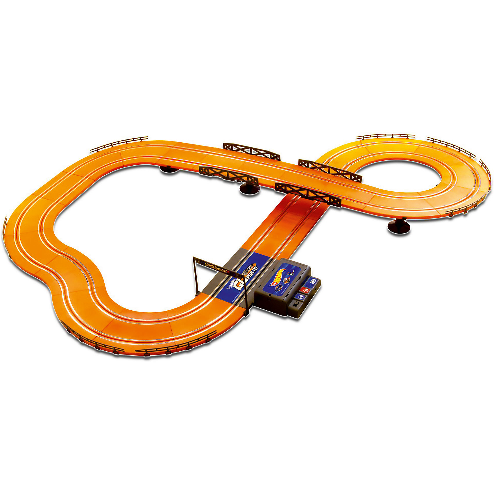 Гоночный трек Hot Wheels 380 см, на батарейках, KidzTech Гоночный трек Hot Wheels 380 см, на батарейках, KidzTechАвтотреки<br>Гоночный трек Hot Wheels 380 см, на батарейках, KidzTech (КидзТех).<br><br>Характеристики:<br><br>- В комплекте: 2 машинки со светящимися фарами, детали трека (53 шт.), 2 проводных пульта управления с функцией ускорения<br>- Уровень сложности: для начинающих<br>- Батарейки: 6 x АА (не входят в комплект)<br>- Длина трека: 380 см.<br>- Материал: пластик, металл<br><br>Гоночный трек Hot Wheels от KidzTech (КидзТех) является начальным уровнем, предназначенным для тех, кто только начал увлекаться гонками. Трек представляет собой замкнутую двухуровневую автостраду. Трасса состоит из нескольких крутых поворотов, моста и длинного прямого участка. В набор включены два проводных пульта управления и две машинки. Пульты оснащены специальной кнопкой, которая позволит машинкам ускоряться. Во время движения у автомобилей светятся фары.<br><br>Гоночный трек Hot Wheels 380 см, на батарейках, KidzTech (КидзТех) можно купить в нашем интернет-магазине.<br><br>Ширина мм: 72<br>Глубина мм: 623<br>Высота мм: 389<br>Вес г: 2330<br>Возраст от месяцев: 72<br>Возраст до месяцев: 2147483647<br>Пол: Мужской<br>Возраст: Детский<br>SKU: 5237835