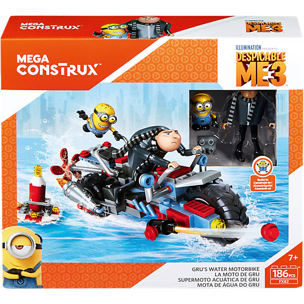 Гадкий Я: машина Гру, MEGA BLOKS Гадкий Я: машина Гру, MEGA BLOKSПластмассовые конструкторы<br>Гадкий Я: машина Гру, MEGA BLOKS (Мега Блокс)<br><br>Характеристики:<br><br>• вы можете построить двухместный мотоцикл с пропеллером<br>• фигурки в комплекте<br>• вес: 1,826<br><br>С набором от Мега Блокс вы сможете создать двухместный мотоцикл с настоящим пропеллером. В комплект входят фигурки Грю и миньона. Посадите их в мотоцикл и они с радостью отправятся в погоню за злодеями. Конструктор поможет воспроизвести любимые сцены из мультфильма или придумать новые сюжеты.<br><br>Гадкий Я: машина Гру, MEGA BLOKS (Мега Блокс) вы можете купить в нашем интернет-магазине.<br><br>Ширина мм: 265<br>Глубина мм: 229<br>Высота мм: 62<br>Вес г: 321<br>Возраст от месяцев: 60<br>Возраст до месяцев: 108<br>Пол: Унисекс<br>Возраст: Детский<br>SKU: 5254624