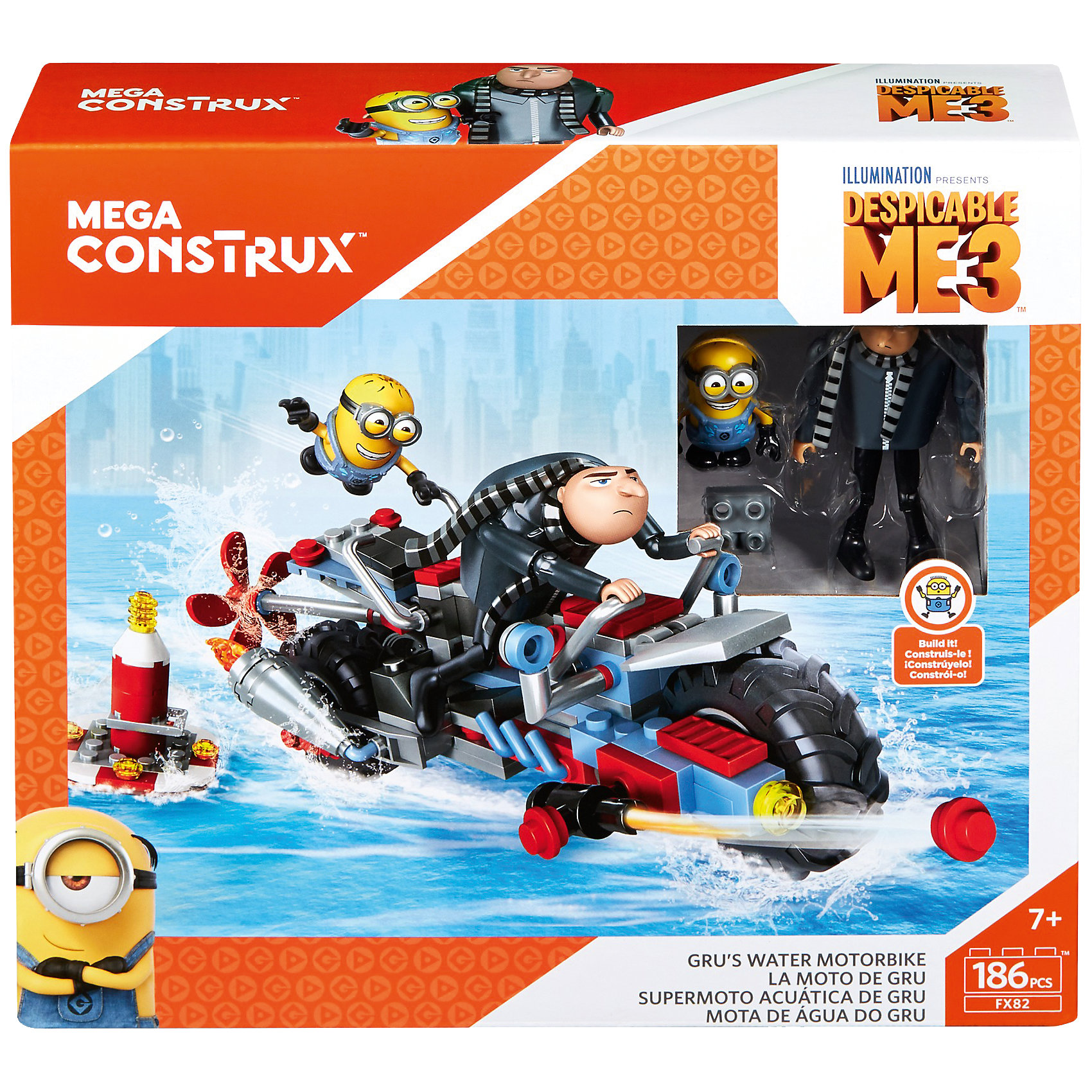 Гадкий Я: машина Гру, MEGA BLOKS Гадкий Я: машина Гру, MEGA BLOKSПластмассовые конструкторы<br>Гадкий Я: машина Гру, MEGA BLOKS (Мега Блокс)<br><br>Характеристики:<br><br>• вы можете построить двухместный мотоцикл с пропеллером<br>• фигурки в комплекте<br>• вес: 1,826<br><br>С набором от Мега Блокс вы сможете создать двухместный мотоцикл с настоящим пропеллером. В комплект входят фигурки Грю и миньона. Посадите их в мотоцикл и они с радостью отправятся в погоню за злодеями. Конструктор поможет воспроизвести любимые сцены из мультфильма или придумать новые сюжеты.<br><br>Гадкий Я: машина Гру, MEGA BLOKS (Мега Блокс) вы можете купить в нашем интернет-магазине.<br><br>Ширина мм: 265<br>Глубина мм: 229<br>Высота мм: 62<br>Вес г: 321<br>Возраст от месяцев: 60<br>Возраст до месяцев: 108<br>Пол: Унисекс<br>Возраст: Детский<br>SKU: 5254624