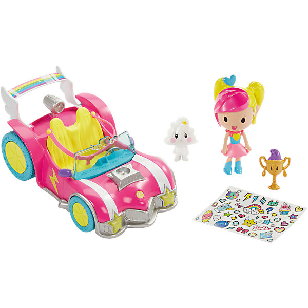 Автомобиль из серии «Barbie и виртуальный мир» Автомобиль из серии «Barbie и виртуальный мир»Транспорт и коляски для кукол<br>Автомобиль из серии «Barbie и виртуальный мир», (Барби)<br><br>Характеристики:<br><br>• автомобиль можно украсить наклейками (входят в комплект)<br>• набор создан на основе мультфильма Барби и виртуальный мир<br>• в комплекте: кукла, автомобиль, фигурки, наклейки<br>• материал: пластик<br>• размер упаковки: 16х13х36 см<br>• вес: 630 грамм<br><br>Маленькая Барби надела трико, юбочку, сапожки и готова к невероятным приключениям на своем автомобиле! В помощники она выбрала двух персонажей из мультфильма. Остается только украсить транспорт наклейками и мчаться навстречу захватывающему виртуальному миру. Найдите трофей и получите доступ к уникальному дополнению для игры в приложении Barbie Life. <br><br>Автомобиль из серии «Barbie и виртуальный мир», (Барби) вы можете купить в нашем интернет-магазине.<br><br>Ширина мм: 364<br>Глубина мм: 134<br>Высота мм: 167<br>Вес г: 486<br>Возраст от месяцев: 36<br>Возраст до месяцев: 72<br>Пол: Женский<br>Возраст: Детский<br>SKU: 5257091