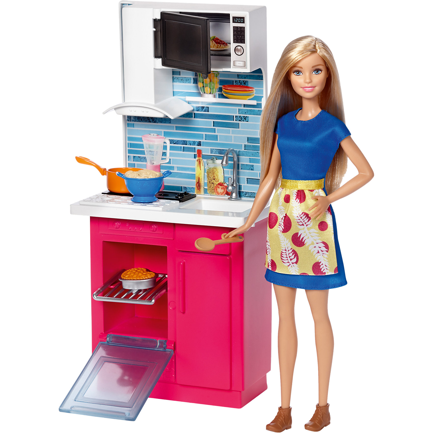 Набор мебели с куклой Кухня, Barbie Набор мебели с куклой Кухня, BarbieКуклы-модели<br><br><br>Ширина мм: 331<br>Глубина мм: 284<br>Высота мм: 93<br>Вес г: 638<br>Возраст от месяцев: 36<br>Возраст до месяцев: 72<br>Пол: Женский<br>Возраст: Детский<br>SKU: 5257118