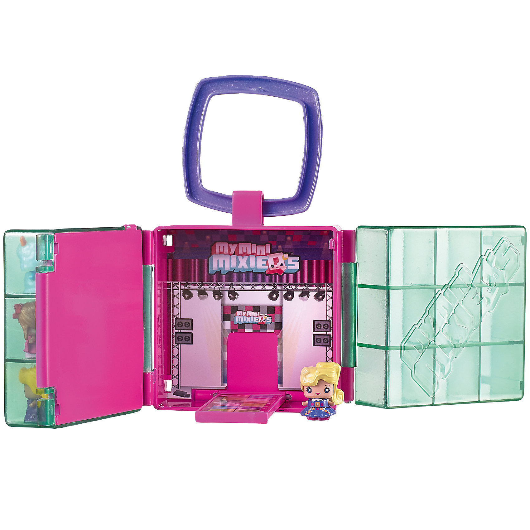 Игровой бокс + 2 фигурки, My Mini MixieQ’s Игровой бокс + 2 фигурки, My Mini MixieQ’sЛюбимые герои<br>Игровой бокс + 2 фигурки, My Mini MixieQ’s (Май мини микси Кьюс)<br><br>Характеристики:<br><br>• мини-подиум всегда под рукой<br>• в игровой бокс помещается 18 фигурок My Mini MixieQ’s<br>• 2 фигурки в комплекте<br>• материал: пластик<br><br>Игровой бокс для фигурок My Mini MixieQ’s удобно взять с собой в гости или на прогулку. Вы в любой момент сможете развернуть мини-подиум и устроить веселую игру! В бокс помещается 18 фигурок, две из которых находятся в наборе. Устройте модный показ и продемонстрируйте стильные образы!<br><br>Игровой бокс + 2 фигурки, My Mini MixieQ’s (Май мини микси Кьюс) вы можете купить в нашем интернет-магазине.<br><br>Ширина мм: 254<br>Глубина мм: 167<br>Высота мм: 68<br>Вес г: 194<br>Возраст от месяцев: 48<br>Возраст до месяцев: 84<br>Пол: Женский<br>Возраст: Детский<br>SKU: 5257135