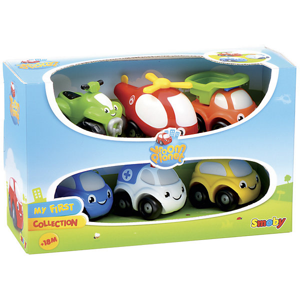 Набор машинок Vroom Planet, Smoby Набор машинок Vroom Planet, SmobyМашинки<br>Характеристики:<br><br>• количество в наборе: 6 шт.;<br>• материал: пластик;<br>• размер упаковки: 27х16х9,5 см;<br>• вес: 300 г.<br><br>Коллекция машинок Vroom Planet для сюжетно-ролевых игр включает в себя основных героев мультсериала. Пластиковые машинки прочные, не бьются, каждая модель декорирована смешной мордочкой. <br><br>Набор машинок Vroom Planet, Smoby можно купить в нашем магазине.<br><br>Ширина мм: 270<br>Глубина мм: 163<br>Высота мм: 95<br>Вес г: 476<br>Возраст от месяцев: 12<br>Возраст до месяцев: 36<br>Пол: Мужской<br>Возраст: Детский<br>SKU: 5258963