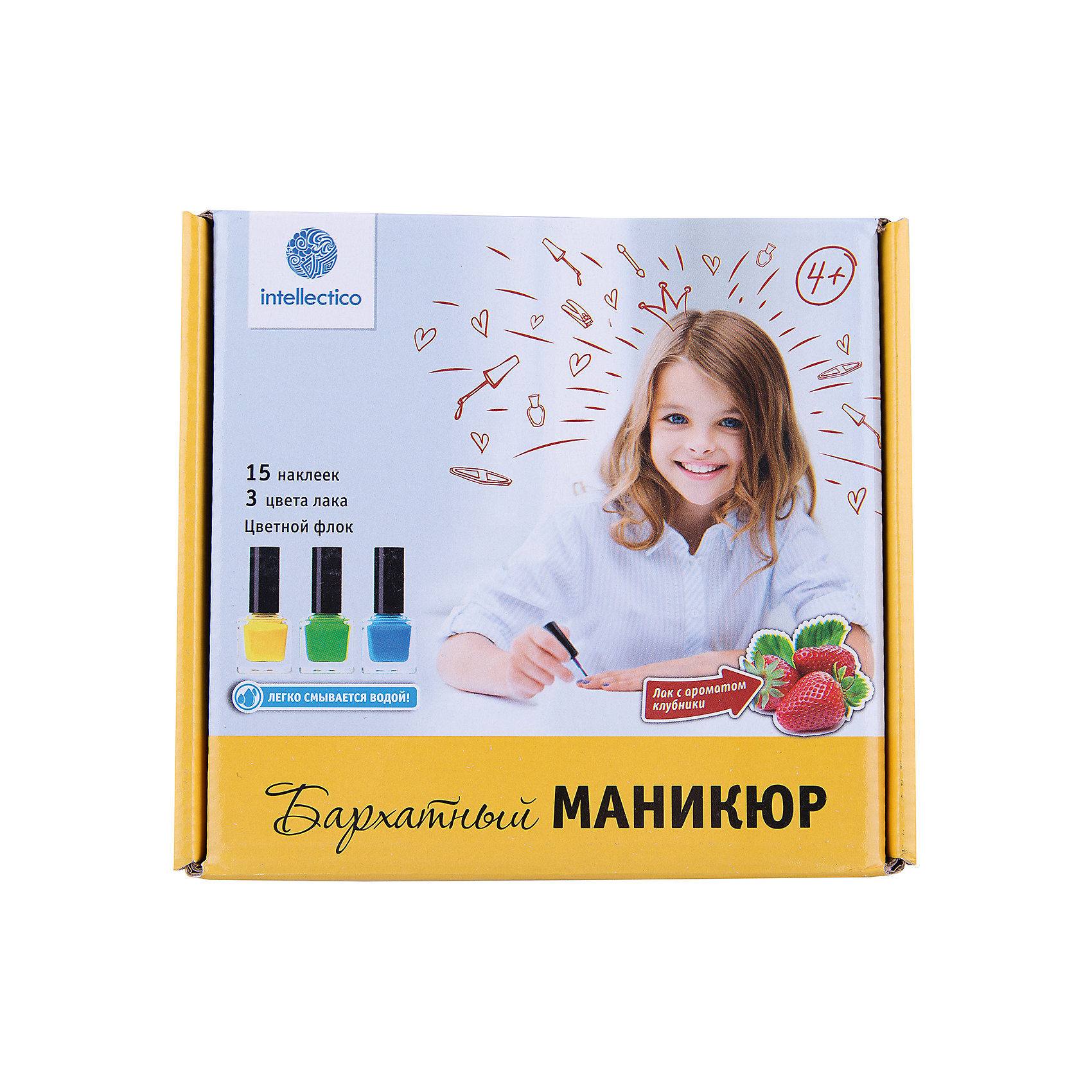 Малый набор Бархатный маникюр Малый набор Бархатный маникюрКосметика, грим и парфюмерия<br>Этот набор позволяет изготовить два косметических продукта: апельсиновый и шоколадный гели для душа . Какой именно ароматизированный краситель использовать - зависит от вашего настроения. Оранжевый апельсин - дивный, бодрящий и свежий, Темный шоколад - расслабляющий, теплый и нежный. <br> Процесс изготовления геля - увлекательное творчество, которое доставит не меньше удовольствия, чем использование готового продукта. У вас получится свежайшая косметика, обладающая увлажняющими и смягчающими кожу свойствами. Специально для хранения геля в наборе имеется удобная бутылочка-дозатор. <br> Возраст: 8+<br><br>Ширина мм: 175<br>Глубина мм: 155<br>Высота мм: 50<br>Вес г: 240<br>Возраст от месяцев: 48<br>Возраст до месяцев: 180<br>Пол: Женский<br>Возраст: Детский<br>SKU: 5263170