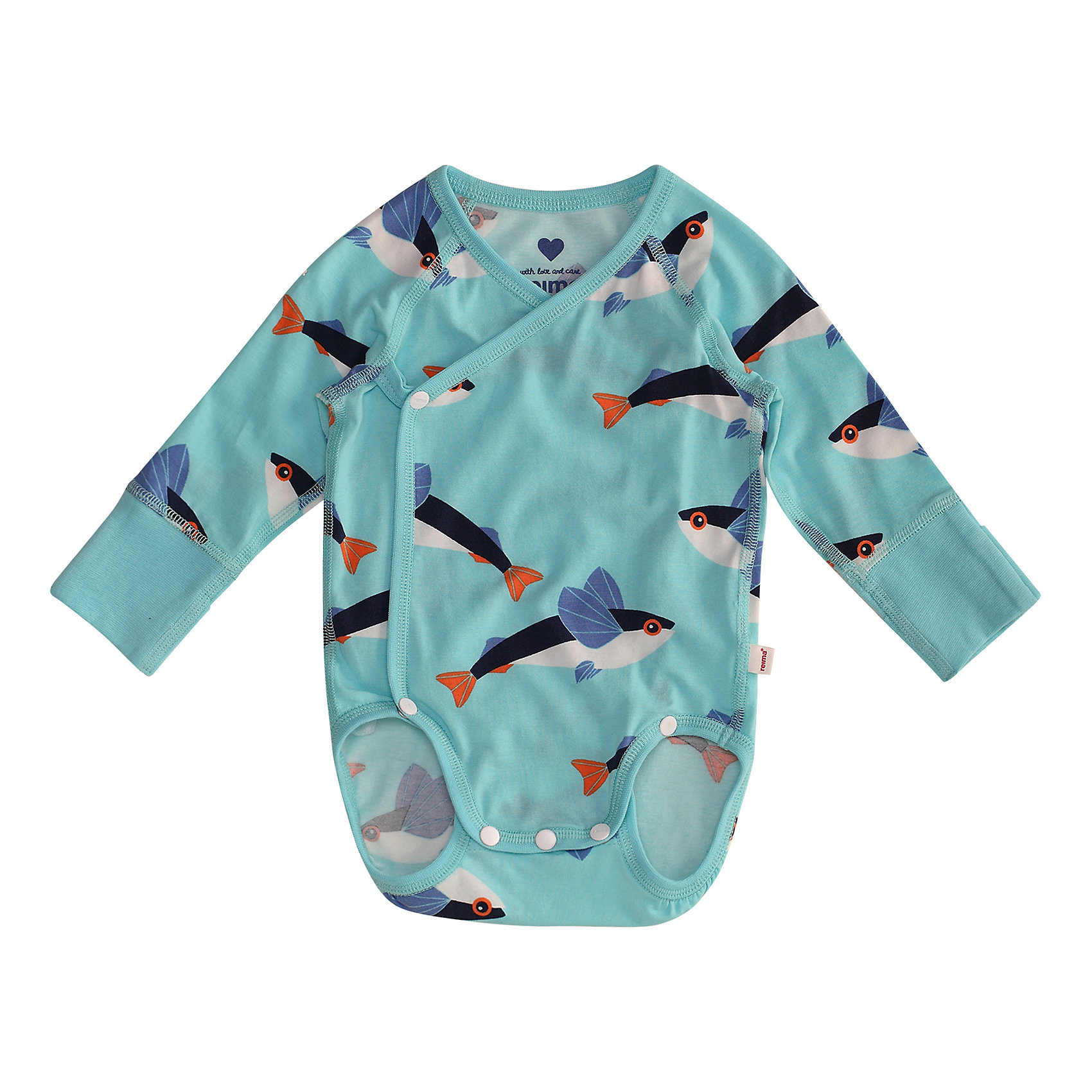 Боди Ruoko Reima Боди Ruoko ReimaБоди<br>Характеристики товара:<br><br>• цвет: зеленый<br>• состав: 49% хлопок, 46% лиоцелл, 5% эластан<br>• смесь экологичного волокна Tencel® и органического хлопка<br>• шелковистый на ощупь материал, прост в уходе<br>• кнопки на шаговом шве и на застежке спереди<br>• застежки на шаговом шве позволяют отрегулировать нужную длину<br>• мягкие плоские швы обеспечивают дополнительный комфорт и не натирают кожу<br>• рукава подворачиваются во всех размерах 50-62 см<br>• декорирована принтом<br>• отстегиваемая передняя часть<br>• комфортная посадка<br>• страна производства: Китай<br>• страна бренда: Финляндия<br>• коллекция: весна-лето 2017<br><br>Одежда для самых маленьких должна быть удобной и качественной. Удобное красивое боди поможет обеспечить ребенку комфорт - оно не стесняет движения и не вызывает раздражения. Модель симпатично смотрится, продуманный крой разрабатывался специально для малышей. Боди сшито из материала, который содержит натуральный хлопок - мягкий, гипоаллергенный, позволяющий телу дышать. <br><br>Одежда и обувь от финского бренда Reima пользуется популярностью во многих странах. Эти изделия стильные, качественные и удобные. Для производства продукции используются только безопасные, проверенные материалы и фурнитура. Порадуйте ребенка модными и красивыми вещами от Reima! <br><br>Боди от финского бренда Reima (Рейма) можно купить в нашем интернет-магазине.<br><br>Ширина мм: 157<br>Глубина мм: 13<br>Высота мм: 119<br>Вес г: 200<br>Цвет: зеленый<br>Возраст от месяцев: 12<br>Возраст до месяцев: 15<br>Пол: Унисекс<br>Возраст: Детский<br>Размер: 80,50,56,62,68,74<br>SKU: 5265376