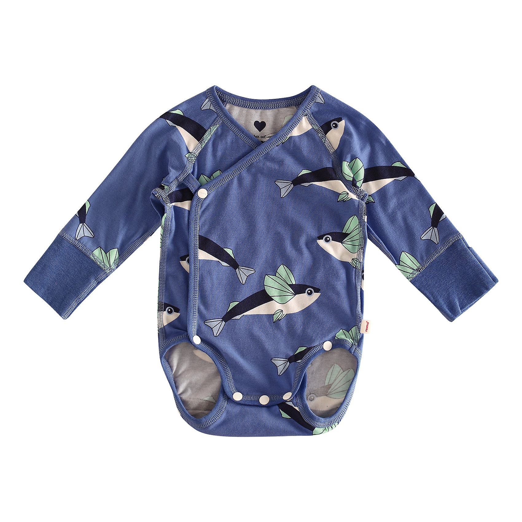 Боди Ruoko Reima Боди Ruoko ReimaОдежда<br>Характеристики товара:<br><br>• цвет: синий<br>• состав: 49% хлопок, 46% лиоцелл, 5% эластан<br>• смесь экологичного волокна Tencel® и органического хлопка<br>• шелковистый на ощупь материал, прост в уходе<br>• кнопки на шаговом шве и на застежке спереди<br>• застежки на шаговом шве позволяют отрегулировать нужную длину<br>• мягкие плоские швы обеспечивают дополнительный комфорт и не натирают кожу<br>• рукава подворачиваются во всех размерах 50-62 см<br>• декорирована принтом<br>• отстегиваемая передняя часть<br>• комфортная посадка<br>• страна производства: Китай<br>• страна бренда: Финляндия<br>• коллекция: весна-лето 2017<br><br>Одежда для самых маленьких должна быть удобной и качественной. Удобное красивое боди поможет обеспечить ребенку комфорт - оно не стесняет движения и не вызывает раздражения. Модель симпатично смотрится, продуманный крой разрабатывался специально для малышей. Боди сшито из материала, который содержит натуральный хлопок - мягкий, гипоаллергенный, позволяющий телу дышать. <br><br>Одежда и обувь от финского бренда Reima пользуется популярностью во многих странах. Эти изделия стильные, качественные и удобные. Для производства продукции используются только безопасные, проверенные материалы и фурнитура. Порадуйте ребенка модными и красивыми вещами от Reima! <br><br>Боди от финского бренда Reima (Рейма) можно купить в нашем интернет-магазине.<br><br>Ширина мм: 157<br>Глубина мм: 13<br>Высота мм: 119<br>Вес г: 200<br>Цвет: синий<br>Возраст от месяцев: 2<br>Возраст до месяцев: 5<br>Пол: Унисекс<br>Возраст: Детский<br>Размер: 62,50,74,56,80,68<br>SKU: 5265383
