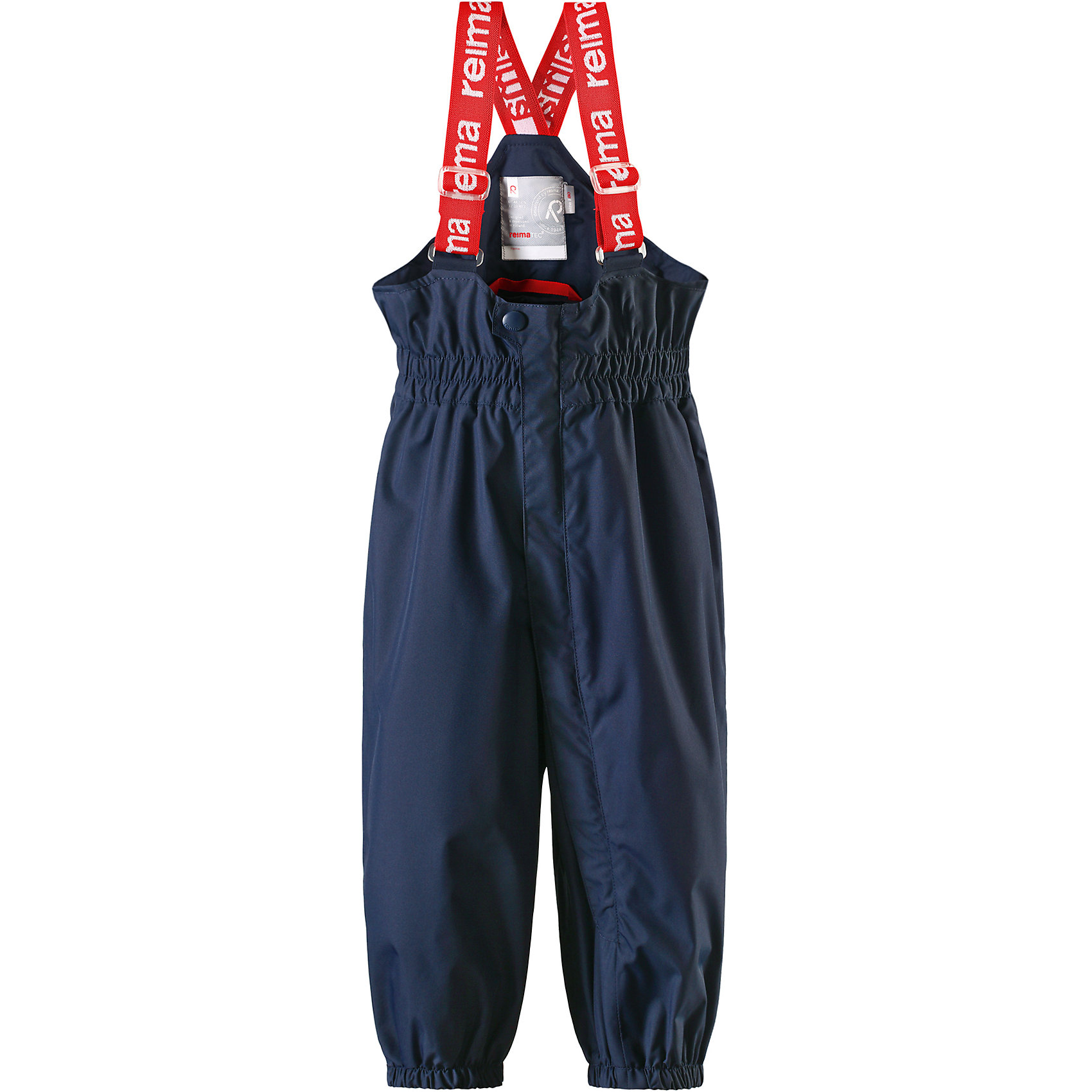 Брюки Tuikku для мальчика Reimatec® Reima Брюки Tuikku для мальчика Reimatec® ReimaВерхняя одежда<br>Характеристики товара:<br><br>• цвет: синий<br>• состав: 100% полиэстер, полиуретановое покрытие<br>• температурный режим: от +5°до +15°С<br>• водонепроницаемость: 15000 мм<br>• воздухопроницаемость: 5000 мм<br>• износостойкость: 40000 циклов (тест Мартиндейла)<br>• без утеплителя<br>• все швы проклеены, водонепроницаемы<br>• водо- и ветронепроницаемый, «дышащий» и грязеотталкивающий материал<br>• гладкая подкладка из полиэстера<br>• высокая талия с регулируемыми подтяжками<br>• эластичные манжеты на брючинах<br>• прочные съёмные силиконовые штрипки<br>• длинная застёжка на молнии облегчает надевание<br>• светоотражающие детали<br>• комфортная посадка<br>• страна производства: Китай<br>• страна бренда: Финляндия<br>• коллекция: весна-лето 2017<br><br>Демисезонные брюки помогут обеспечить ребенку комфорт и тепло. Они отлично смотрятся с различным верхом. Изделие удобно сидит и модно выглядит. Материал отлично подходит для дождливой погоды. Стильный дизайн разрабатывался специально для детей.<br><br>Обувь и одежда от финского бренда Reima пользуются популярностью во многих странах. Они стильные, качественные и удобные. Для производства продукции используются только безопасные, проверенные материалы и фурнитура.<br><br>Брюки Reimatec® от финского бренда Reima (Рейма) можно купить в нашем интернет-магазине.<br><br>Ширина мм: 215<br>Глубина мм: 88<br>Высота мм: 191<br>Вес г: 336<br>Цвет: синий<br>Возраст от месяцев: 24<br>Возраст до месяцев: 36<br>Пол: Мужской<br>Возраст: Детский<br>Размер: 98,74,86,92,80<br>SKU: 5265502