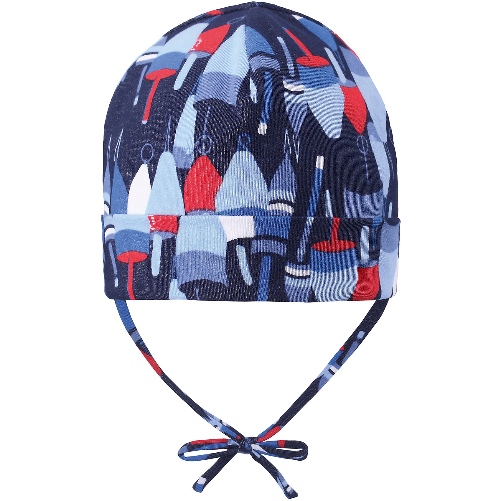 Шапка Linna Reima Шапка Linna ReimaШапки и шарфы<br>Характеристики товара:<br><br>• цвет: тёмно-синий принт<br>• состав: 65% хлопок, 30% полиэстер, 5% эластан<br>• сплошная подкладка: влаговыводящий трикотаж Play Jersey<br>• температурный режим: от 0С до +10С<br>• фактор защиты от ультрафиолета: 40+<br>• эластичный материал<br>• быстросохнущий, очень приятный на ощупь материал Play Jersey<br>• приятная на ощупь хлопковая поверхность<br>• влагоотводящая изнаночная сторона<br>• завязки во всех размерах<br>• эмблема Reima сзади<br>• страна бренда: Финляндия<br>• страна производства: Китай<br><br>Детский головной убор может быть модным и удобным одновременно! Стильная шапка поможет обеспечить ребенку комфорт и дополнить наряд. Шапка удобно сидит и аккуратно выглядит. Проста в уходе, долго служит. Стильный дизайн разрабатывался специально для детей. Отличная защита от дождя и ветра!<br><br>Уход:<br><br>• стирать с бельем одинакового цвета, вывернув наизнанку<br>• полоскать без специального средства<br>• придать первоначальную форму вo влажном виде.<br><br>Шапку от финского бренда Reima (Рейма) можно купить в нашем интернет-магазине.<br><br>Ширина мм: 89<br>Глубина мм: 117<br>Высота мм: 44<br>Вес г: 155<br>Цвет: синий<br>Возраст от месяцев: 24<br>Возраст до месяцев: 60<br>Пол: Унисекс<br>Возраст: Детский<br>Размер: 52,50,48,46<br>SKU: 5271025
