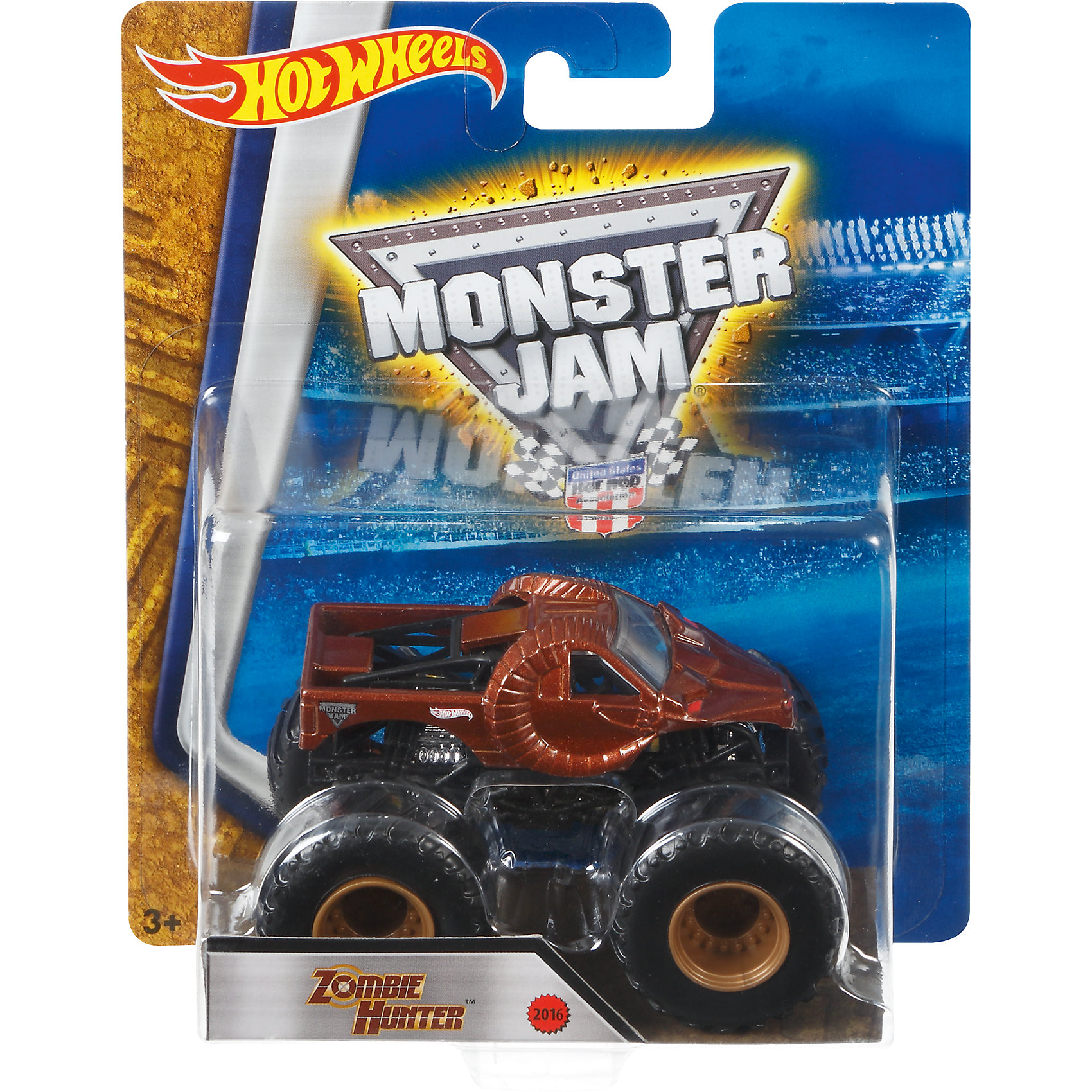 Машинка 1:64, Monster Jam, Hot Wheels Машинка 1:64, Monster Jam, Hot WheelsМашинки<br>Характеристики игрушечной машинки Хот Вилс:<br><br>• серия: Monster Jam;<br>• масштаб: 1:64;<br>• литой корпус;<br>• хромированные диски;<br>• проходимость колес; <br>• длина машинки: 8,5 см;<br>• размер упаковки: 17,5х14х7,5 см;<br>• вес в упаковке: 115 г.<br><br>Игрушечная модель машинки Hot Wheels на мощных колесах большого диаметра отличается высокой проходимостью, претендует на первенство в гонках, имеет литой корпус. Комбинированное использования пластика и металла делает машинку прочной и устойчивой к ударам и падениям. Тюнинг трюкового внедорожника Monster Jam соответствует пожеланиям юных коллекционеров линейки автомобилей Hot Wheels. <br><br>Машинку 1:64, Monster Jam, Hot Wheels можно купить в нашем интернет-магазине.<br><br>Ширина мм: 65<br>Глубина мм: 140<br>Высота мм: 175<br>Вес г: 130<br>Возраст от месяцев: 36<br>Возраст до месяцев: 84<br>Пол: Мужской<br>Возраст: Детский<br>SKU: 5285003