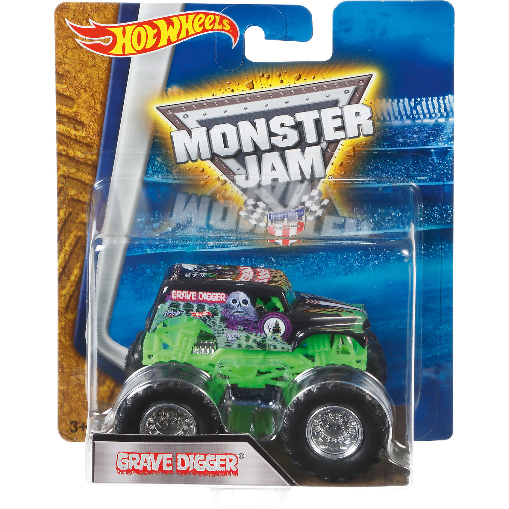Машинка 1:64, Monster Jam, Hot Wheels Машинка 1:64, Monster Jam, Hot WheelsПопулярные игрушки<br>Характеристики игрушечной машинки Хот Вилс:<br><br>• серия: Monster Jam;<br>• масштаб: 1:64;<br>• литой корпус;<br>• хромированные диски;<br>• проходимость колес; <br>• длина машинки: 8,5 см;<br>• размер упаковки: 17,5х14х7,5 см;<br>• вес в упаковке: 115 г.<br><br>Игрушечная модель машинки Hot Wheels на мощных колесах большого диаметра отличается высокой проходимостью, претендует на первенство в гонках, имеет литой корпус. Комбинированное использования пластика и металла делает машинку прочной и устойчивой к ударам и падениям. Тюнинг трюкового внедорожника Monster Jam соответствует пожеланиям юных коллекционеров линейки автомобилей Hot Wheels. <br><br>Машинку 1:64, Monster Jam, Hot Wheels можно купить в нашем интернет-магазине.<br><br>Ширина мм: 65<br>Глубина мм: 140<br>Высота мм: 175<br>Вес г: 130<br>Возраст от месяцев: 36<br>Возраст до месяцев: 84<br>Пол: Мужской<br>Возраст: Детский<br>SKU: 5285004