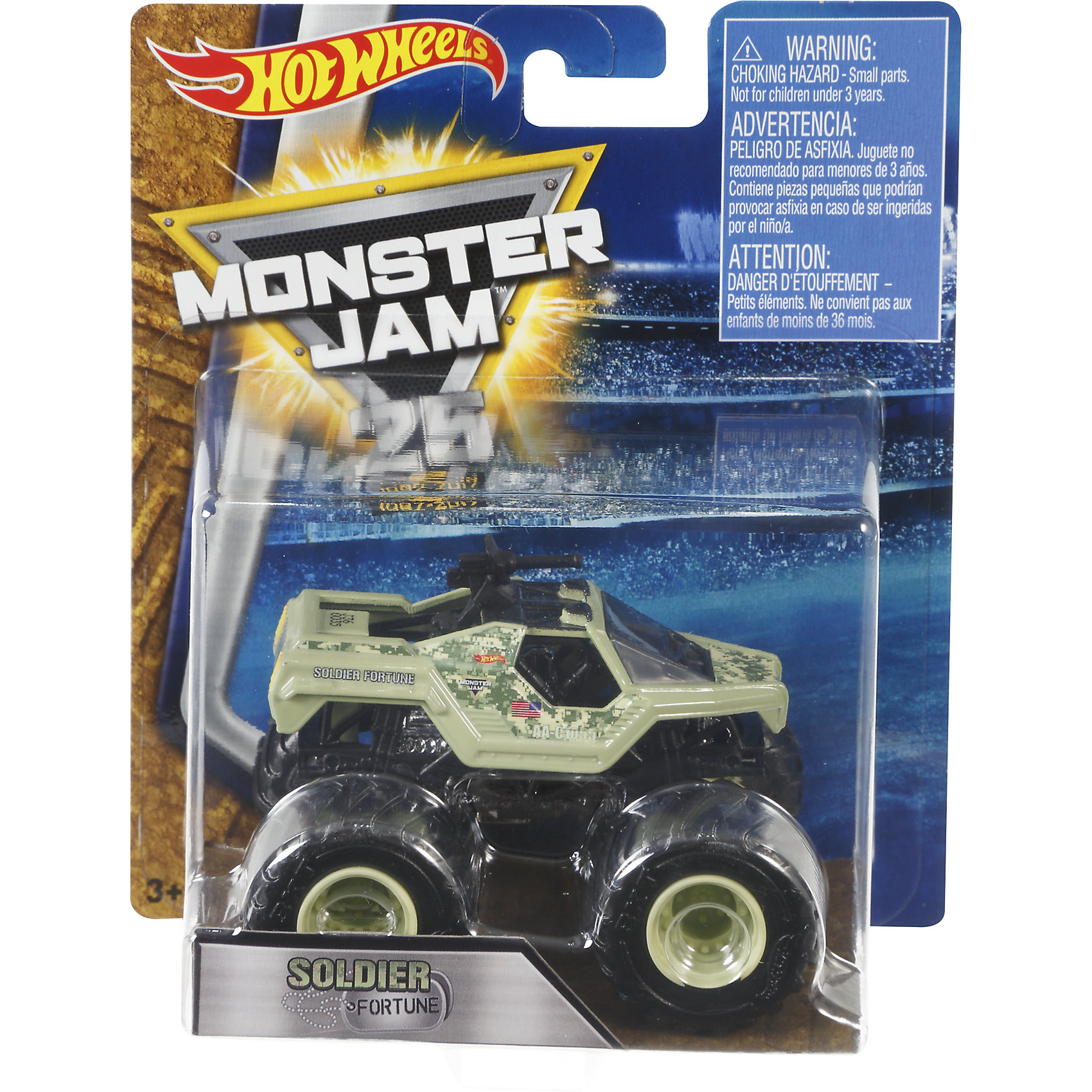 Машинка 1:64, Monster Jam, Hot Wheels Машинка 1:64, Monster Jam, Hot WheelsМашинки<br>Характеристики игрушечной машинки Hot Wheels:<br><br>• серия: Monster Jam;<br>• масштаб: 1:64;<br>• литой корпус;<br>• хромированные диски;<br>• проходимость колес; <br>• длина машинки: 8,5 см;<br>• размер упаковки: 17,5х14х7,5 см;<br>• вес в упаковке: 115 г.<br><br>Игрушечная модель машинки Hot Wheels на мощных колесах большого диаметра отличается высокой проходимостью, претендует на первенство в гонках, имеет литой корпус. Комбинированное использования пластика и металла делает машинку прочной и устойчивой к ударам и падениям. Тюнинг трюкового внедорожника Monster Jam соответствует пожеланиям юных коллекционеров линейки автомобилей Hot Wheels. <br><br>Машинку 1:64, Monster Jam, Hot Wheels можно купить в нашем интернет-магазине.<br><br>Ширина мм: 65<br>Глубина мм: 140<br>Высота мм: 175<br>Вес г: 130<br>Возраст от месяцев: 36<br>Возраст до месяцев: 84<br>Пол: Мужской<br>Возраст: Детский<br>SKU: 5285009