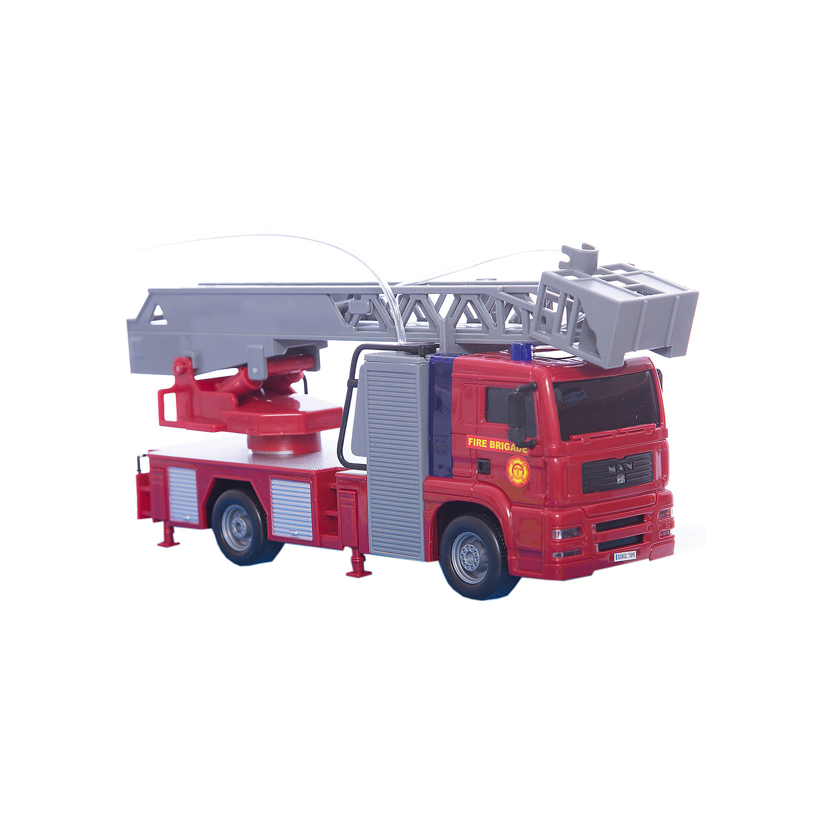 Пожарная машина, 31 см, Dickie Toys Пожарная машина, 31 см, Dickie ToysМашинки<br>Характеристики:<br><br>• длина машины: 31 см;<br>• длина лестницы: 47 см;<br>• особенности: световые и звуковые эффекты, разбрызгивание воды;<br>• батарейки входят в комплект набора: 2 шт. типа АА;<br>• материал: пластик;<br>• размер упаковки: 34,5х17х10 см.<br><br>Функциональная пожарная машина Dickie Toys с выдвижной лестницей оснащена световыми и звуковыми эффектами. Наличие водомета делает игру реалистичнее и интереснее. Резервуар наполняется водой, струйки воды разбрызгиваются – пожар потушен.<br><br>Пожарную машину, 31 см, Dickie Toys можно купить в нашем магазине.<br><br>Ширина мм: 100<br>Глубина мм: 170<br>Высота мм: 345<br>Вес г: 711<br>Возраст от месяцев: 36<br>Возраст до месяцев: 120<br>Пол: Мужской<br>Возраст: Детский<br>SKU: 5295521