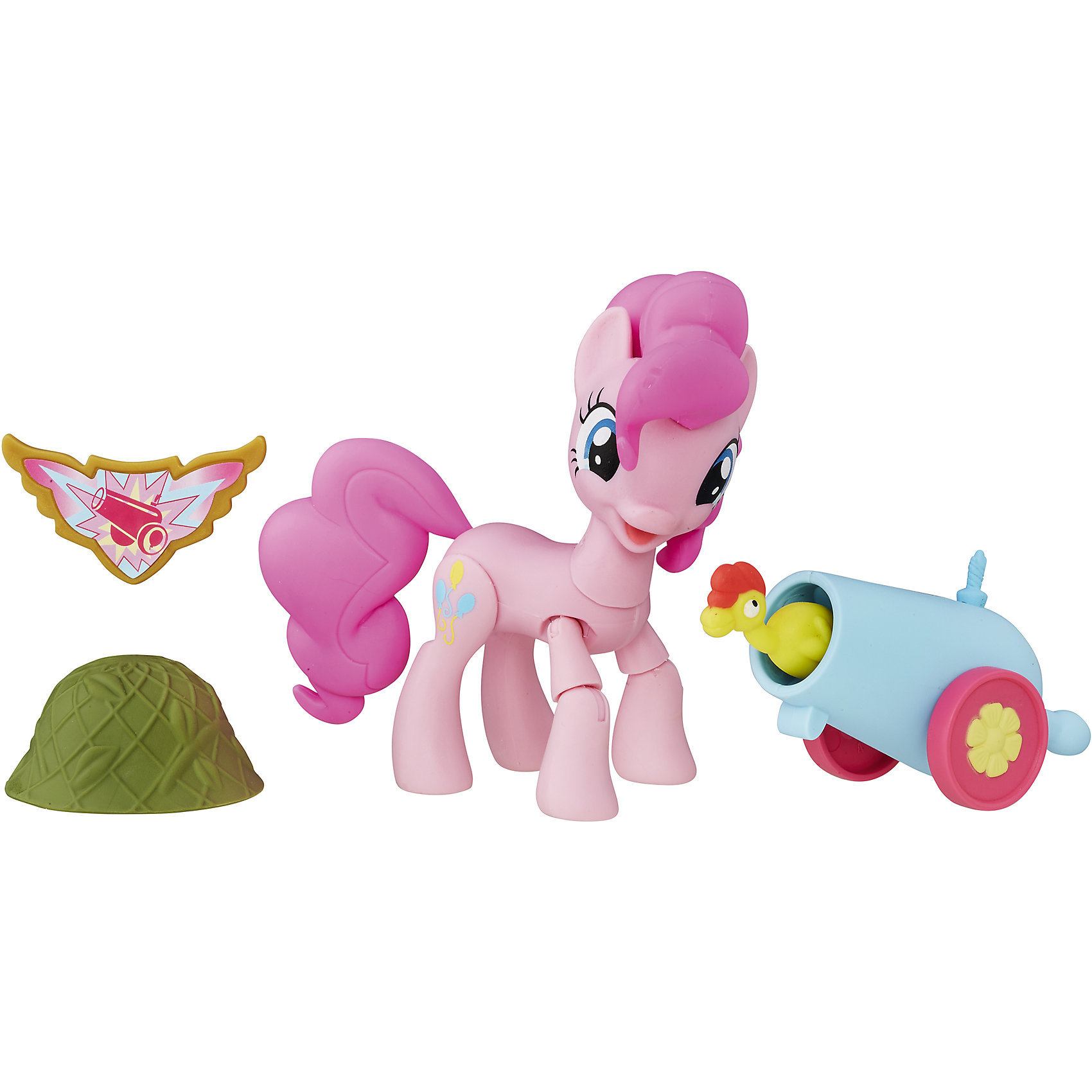 Фигурка Хранители Гармонии -Пинки Пай, с артикуляцией, My little Pony Фигурка Хранители Гармонии -Пинки Пай, с артикуляцией, My little PonyКоллекционные и игровые фигурки<br>Фигурка Хранители Гармонии, Пинки Пай, с артикуляцией, My little Pony (Моя маленькая Пони). <br><br>Характеристика:<br><br>• Материал: пластик. <br>• Размер упаковки: 20,3х15,2х5 см.<br>• Прекрасная детализация. <br>• Комплектация: фигурка, аксессуары (каска, пушка, курица), значок.<br>• 9 точек артикуляции: подвижные ноги и голова. <br><br>Фигурка серии Guardians of Harmony приведет в восторг всех поклонниц My Little Pony (Май литл Пони). Пинки пай - веселая, оптимистичная и дружелюбная пони, она обожает сладости, вечеринки и добрые розыгрыши. Фигурка пони отлично детализирована, реалистично раскрашена и очень похожа на своего мульт-прототипа. Игрушка имеет 9 точек артикуляции, может принимать различные позы, дополнена оригинальными съемными аксессуарами. Собери все фигурки серии Хранители гармонии и придумай свои оригинальные истории из жизни любимых лошадок! <br><br>Фигурку Хранители Гармонии, Пинки Пай, с артикуляцией, My little Pony (Моя маленькая Пони) можно купить в нашем интернет-магазине.<br><br>Ширина мм: 51<br>Глубина мм: 203<br>Высота мм: 165<br>Вес г: 171<br>Возраст от месяцев: 48<br>Возраст до месяцев: 120<br>Пол: Женский<br>Возраст: Детский<br>SKU: 5344311