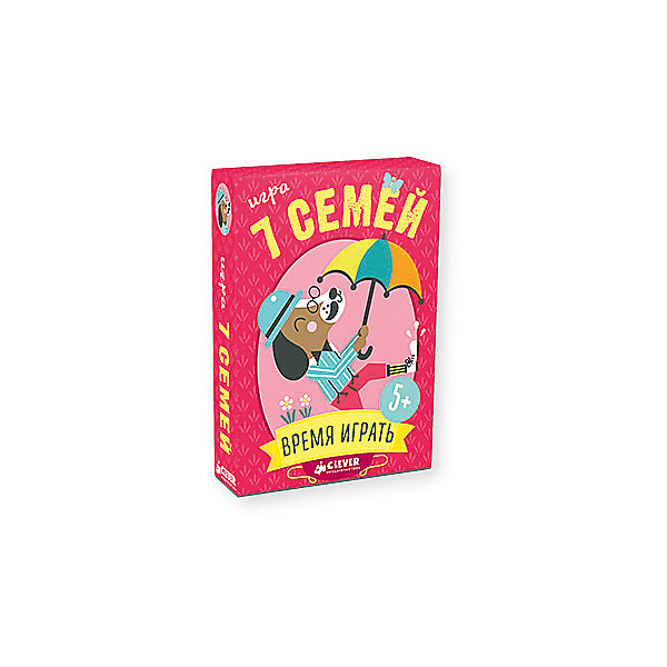 Игра 7 семей, Время играть! Игра 7 семей, Время играть!Основная коллекция<br>Характеристики:<br><br>• Вид игр: обучающие, развивающие<br>• Серия: Настольные игры<br>• Пол: универсальный<br>• Количество игроков: от 2-х до 5-ти человек<br>• Длительность сеанса: до 30 минут<br>• Материал: мелованная бумага, картон<br>• Комплектация: 35 карт, инструкция с правилами и вариантами игры<br>• Предусмотрено несколько вариантов игр<br>• Размеры упаковки (Д*Ш*В): 12,5*2*8,5 см<br>• Компактный размер<br>• Тип упаковки: картонная коробка<br>• Вес в упаковке: 172 г<br><br>Игра 7 семей, Время играть! выпущена отечественным издательством Clever, которое специализируется на выпуске обучающей и развивающей детской литературы. Настольная игра Семь семей предназначена для веселого времяпрепровождения от 2 до 5-ти человек, при этом играть в нее могут как совсем маленькие дети, так и взрослые. Игра состоит из 35 ярких и наглядных карточек. <br><br>Задача игроков заключается в том, чтобы как можно быстрее других игроков собрать всю семью животных в полном составе. Карты можно брать из колоды или меняться с другими игроками. Карты выполнены из мелованной бумаги, изображения животных и надписи выполнены устойчивыми красками, благодаря чему игра прослужит длительное время. Игра 7 семей, Время играть! направлена на развитие памяти и внимательности. Настольная игра имеет компактные размер, поэтому ее удобно брать с собой в поездки и путешествия.<br><br>Игру 7 семей, Время играть! можно купить в нашем интернет-магазине.<br><br>Ширина мм: 125<br>Глубина мм: 85<br>Высота мм: 20<br>Вес г: 172<br>Возраст от месяцев: 84<br>Возраст до месяцев: 132<br>Пол: Унисекс<br>Возраст: Детский<br>SKU: 5348092