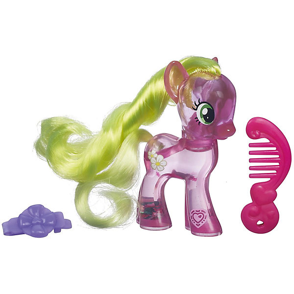 Фигурка с блестками My little Pony, Cutie Mark Magic - Флауэр Вишес Фигурка с блестками My little Pony, Cutie Mark Magic - Флауэр ВишесФигурки из мультфильмов<br>Пони с блестками, My little Pony (Моя маленькая Пони), B0357/B5415.<br><br>Характеристика:<br><br>• Материал: пластик. <br>• Размер упаковки: 17х13,8х4,4 см. <br>• Высота фигурки: 8 см. <br>• Длинная, мягкая, блестящая грива. <br>• В комплекте: фигурка пони, расческа, заколка. <br>• Фигурка наполнена специальной жидкостью с блесками.<br><br>Очаровательная маленькая лошадка Дейзи приведет в восторг всех поклонников My little Pony (Май литл Пони). Игрушка наполнена специальной жидкостью с блестками, которая переливается и мерцает, если пони перевернуть или потрясти. На голове у лошадки роскошная грива, которую можно расчёсывать специальной маленькой расческой и украшать оригинальной маленькой заколкой.<br>Игрушка изготовлена из экологичных нетоксичных материалов безопасных для детей.<br><br>Пони с блестками, My little Pony (Моя маленькая Пони), B0357/B5415, можно купить в нашем интернет-магазине.<br><br>Ширина мм: 44<br>Глубина мм: 138<br>Высота мм: 170<br>Вес г: 350<br>Возраст от месяцев: 36<br>Возраст до месяцев: 72<br>Пол: Женский<br>Возраст: Детский<br>SKU: 5352850