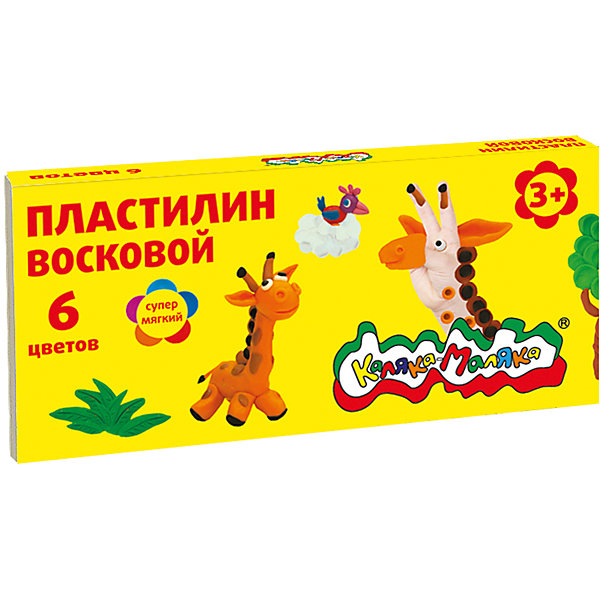 Пластилин восковой Каляка-Маляка 6 цв. 90г, стек Пластилин восковой Каляка-Маляка 6 цв. 90г, стекНаборы для лепки<br>Восковой пластилин создан специально для малышей.<br>Благодаря высокому содержанию воска он очень мягкий, пластичный и легко разминается в неокрепших детских ручках.<br>Восковой пластилин предназначен для самых первых творческих занятий. Работать с ним — одно удовольствие: он не прилипает к рукам, не красится и не оставляет масляных пятен.<br>Идеально подходит как для фигурной лепки, так и создания пластилиновых картин.<br>Имеет яркие чистые цвета, максимально приближенные к природным.<br>Абсолютно безвреден для кожи ребенка.<br><br>Состав: воск, парафин, мел, каолин, пигменты.<br><br>Ширина мм: 160<br>Глубина мм: 750<br>Высота мм: 20<br>Вес г: 100<br>Возраст от месяцев: 36<br>Возраст до месяцев: 120<br>Пол: Унисекс<br>Возраст: Детский<br>SKU: 5354227