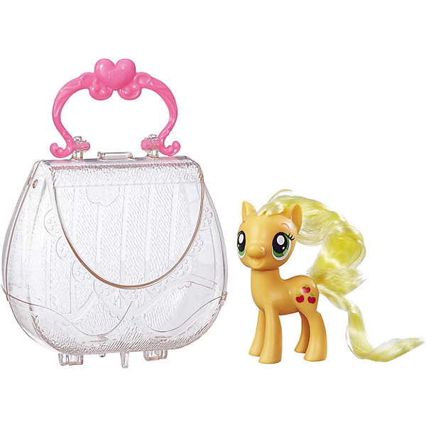 Пони в сумочке, My little Pony, Эпплджек Пони в сумочке, My little Pony, ЭпплджекИгрушки<br>Характеристики:<br><br>• Вид игр: сюжетно-ролевые, коллекционирование<br>• Пол: для девочек<br>• Коллекция: My little Pony<br>• Материал: пластик, нейлон<br>• Высота фигурки: 7,5 см<br>• Комплектация: фигурка пони, прозрачная пластмассовая сумочка-кошелек<br>• Вес в упаковке: 150 г<br>• Размеры упаковки (Г*Ш*В): 15*4,5*16,2 см<br>• Упаковка: без упаковки на европодвесе<br><br>Пони в сумочке: Эпплджек, My little Pony, B8952/B9826 – это новая коллекция бренда My little Pony от Хасбро. В коллекции представлены фигурки Эпплджек, Рарити и Искорки. Особенности этой коллекции заключаются в том, что в комплекте предусмотрена прозрачная сумочка-кошелек. В эту сумочку с легкостью помещаются фигурки. У сумочки предусмотрена ручка и ножки, которые ее делают устойчивой, благодаря чему ее можно использовать как футляр для хранения игрушки на полке. Сумочка выполнена в стильном дизайне: ажурные узоры и яркая ручка делают ее стильным аксессуаром для девочки. Фигурки выполнены из экологически безопасного и прочного пластика, который устойчив к физическим и механическим повреждениям, окрашены нетоксичными яркими красками, которые не изменяют свой цвет даже при длительной эксплуатации. Игры с такими фигурками будут способствовать развитию фантазии, воображения, научат девочку следить за своим внешним видом. Пони в сумочке: Эпплджек, My little Pony, B8952/B9826 – это замечательный подарок для девочки к любому празднику!<br><br>Пони в сумочке: Эпплджек, My little Pony, B8952/B9826 можно купить в нашем интернет-магазине.<br><br>Ширина мм: 64<br>Глубина мм: 146<br>Высота мм: 273<br>Вес г: 203<br>Возраст от месяцев: 36<br>Возраст до месяцев: 120<br>Пол: Женский<br>Возраст: Детский<br>SKU: 5363512