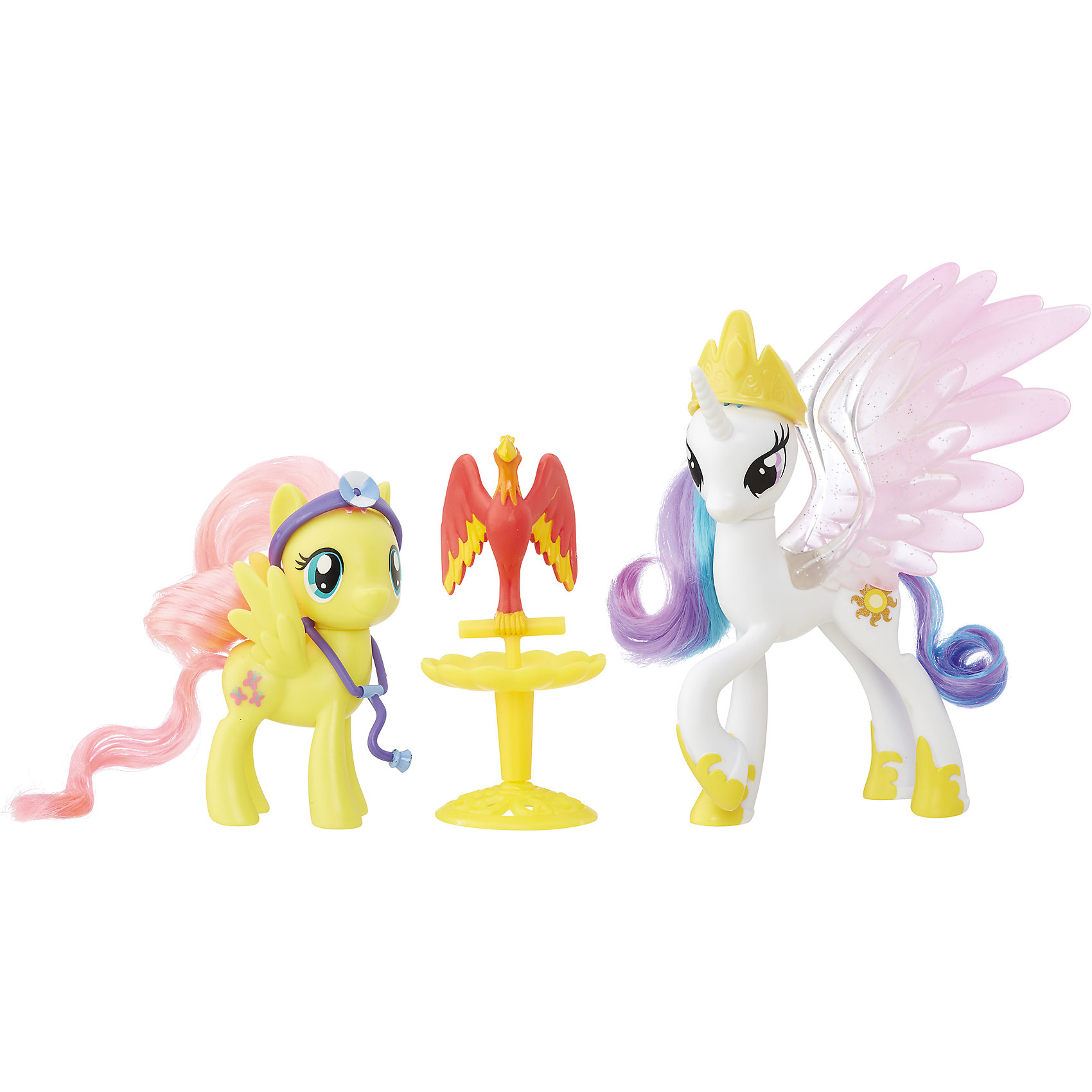 Пони-модницы парочки, My little Pony, Принцесса Селестия и Флаттершай B9160/B9849 Пони-модницы парочки, My little Pony, Принцесса Селестия и Флаттершай B9160/B9849Любимые герои<br>Характеристики:<br><br>• Вид игр: сюжетно-ролевые, коллекционирование<br>• Пол: для девочек<br>• Коллекция: My little Pony<br>• Материал: пластик<br>• Высота фигурки: 7,5 см<br>• Комплектация: две фигурки пони, птица Филамина, стойка для птицы, медицинские аксессуары<br>• Вес в упаковке: 290 г<br>• Размеры упаковки (Г*Ш*В): 27*7,5*24 см<br>• Упаковка: блистер на картонной подложке<br><br>Пони-модницы парочки: Принцесса Селестия и Флаттершай, My little Pony, B9160/B9849 – это новая коллекция бренда My little Pony от Хасбро. В коллекции представлены фигурки семейные пары с малышом-пони и аксессуарами для ухода за ним. В комплекте предусмотрена аксессуары и инструменты для ролевой игры: фигурки принцессы Селестии и Флаттершай, которые ухаживают за больной птицей Филаминой. Фигурки и аксессуары выполнены из экологически безопасного и прочного пластика, который устойчив к физическим и механическим повреждениям, окрашены нетоксичными яркими красками, которые не изменяют свой цвет даже при длительной эксплуатации. Игры с такими фигурками будут способствовать развитию фантазии и воображения. Пони-модницы парочки: Принцесса Селестия и Флаттершай, My little Pony, B9160/B9849 – это замечательный подарок для девочки к любому празднику!<br><br>Пони-модниц парочки: Принцесса Селестия и Флаттершай, My little Pony, B9160/B9849 можно купить в нашем интернет-магазине.<br><br>Ширина мм: 67<br>Глубина мм: 254<br>Высота мм: 235<br>Вес г: 363<br>Цвет: желтый/белый<br>Возраст от месяцев: 36<br>Возраст до месяцев: 120<br>Пол: Женский<br>Возраст: Детский<br>SKU: 5363520