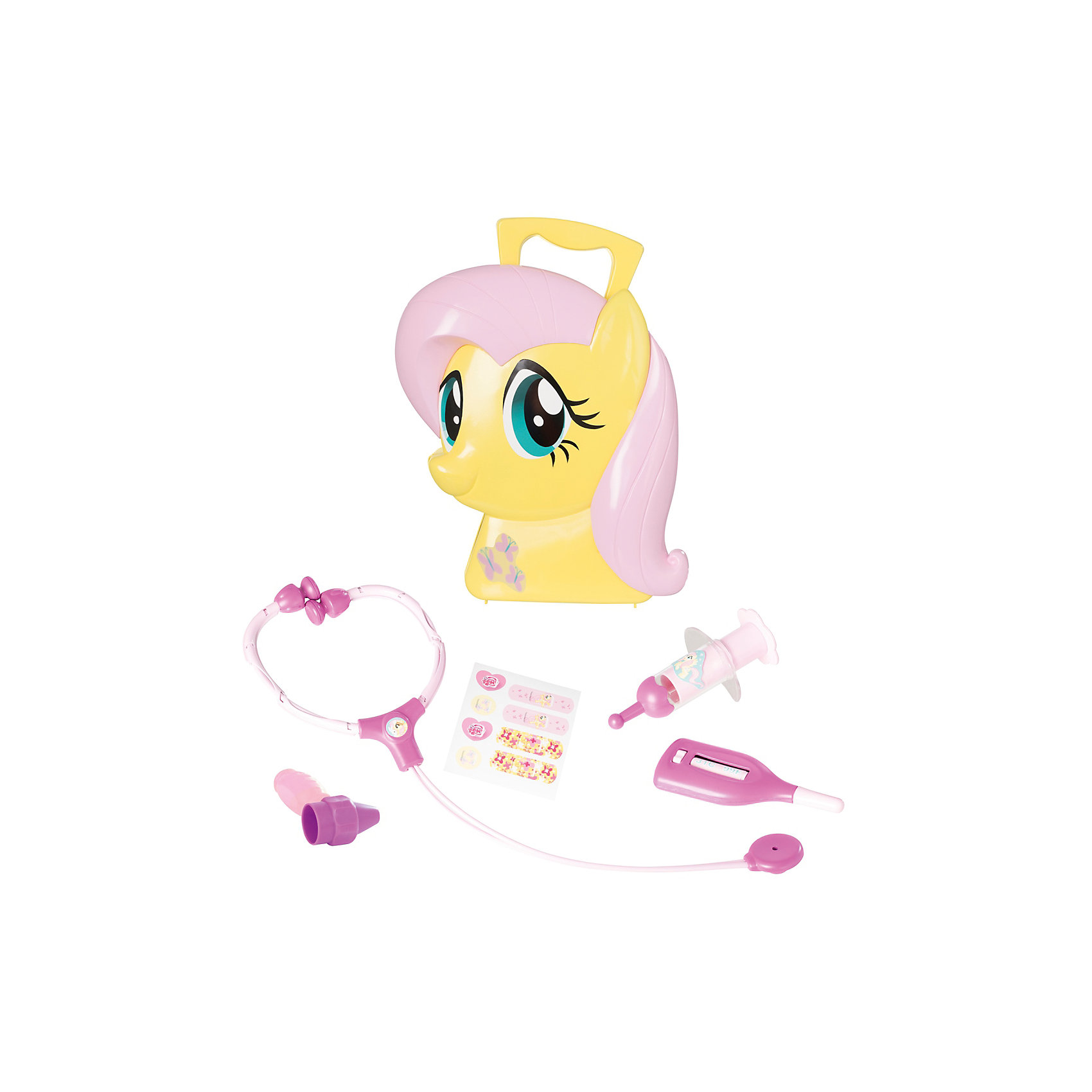 Набор доктора My Little Pony, HTI Набор доктора My Little Pony, HTIПопулярные игрушки<br>Набор доктора My Little Pony (Май литл Пони), HTI.<br><br>Характеристика: <br><br>• Материал: пластик. <br>• Размер: 20х30х8,5 см. <br>• Комплектация: стетоскоп, градусник, молоточек, шприц, лейкопластырь.<br>• Яркий привлекательный дизайн. <br>• Чемоданчик в виде головы Флаттершай. <br><br>С этим набором девочка сможет почувствовать себя настоящим врачом. Чемоданчик, выполненный в виде головы Флаттершай, приведет в восторг всех поклонниц My Little Pony (Моя маленькая Пони). В комплекте: стетоскоп, градусник, молоточек, шприц, лейкопластырь. Все детали набора изготовлены из высококачественного нетоксичного пластика, отлично детализированы и реалистично раскрашены. <br><br>Набор доктора My Little Pony (Май литл Пони), HTI, можно купить в нашем интернет-магазине.<br><br>Ширина мм: 300<br>Глубина мм: 200<br>Высота мм: 82<br>Вес г: 452<br>Возраст от месяцев: 36<br>Возраст до месяцев: 168<br>Пол: Женский<br>Возраст: Детский<br>SKU: 5366513