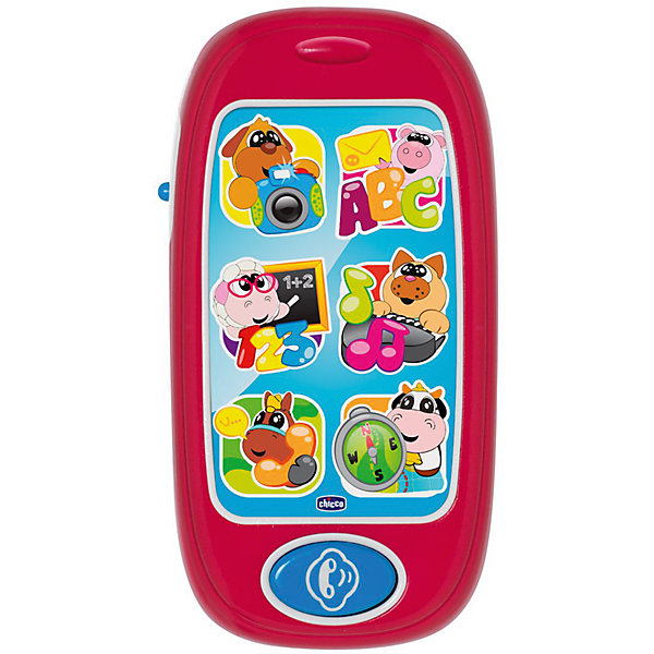 Развивающая игрушка Говорящий смартфон ABC (рус/англ), Chicco Развивающая игрушка Говорящий смартфон ABC (рус/англ), ChiccoДетские гаджеты<br>Развивающая игрушка Говорящий смартфон ABC (рус/англ), Chicco<br><br>Характеристики:<br><br>- в набор входит: телефон<br>- состав: пластик<br>- функции: световые и звуковые эффекты, 24 мелодии<br>- элементы питания: на батарейках<br>- для детей в возрасте: от 6 месяцев до 3 лет <br>- Страна производитель: Китай<br><br>Новый смартфон из серии Двуязычная обучающая игрушка от известного итальянского бренда товаров для детей Chicco (Чико) придут по вкусу малышам. В этом телефоне семь больших кнопок и 24 разные мелодии на русском и английском языках. Шесть веселых животных: собачка, хрюшка, овечка, котик, лошадка и коровка помогут малышу научиться цифрам, буквам, дням недели, направлению движения, стихам, звукам животных, песням для детей и мелодиям. Кнопки с животными мигают. <br><br>Элементы питания надежно спрятаны внутри телефона и ребенок не сможет их достать, с помощью отвертки можно их заменить. Играя с телефоном малыш сможет развивать тактильное, звуковое и цветовое восприятие, сможет развивать память, логическое мышление научиться базовым фразам на двух языках.<br><br>Развивающую игрушку Говорящий смартфон ABC (рус/англ), Chicco можно купить в нашем интернет-магазине.<br><br>Ширина мм: 141<br>Глубина мм: 204<br>Высота мм: 46<br>Вес г: 180<br>Возраст от месяцев: 6<br>Возраст до месяцев: 36<br>Пол: Унисекс<br>Возраст: Детский<br>SKU: 5379345