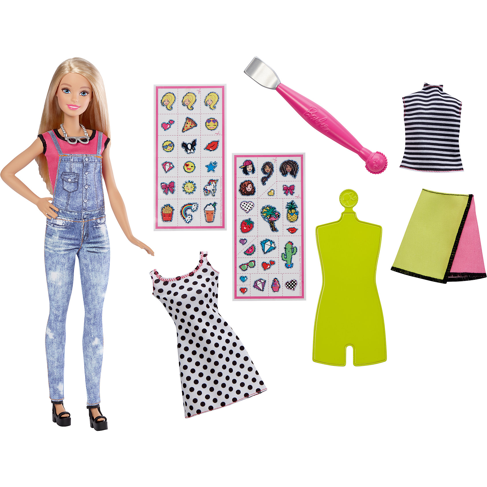Игровой набор «EMOJI», Barbie Игровой набор «EMOJI», BarbieПопулярные игрушки<br>Характеристики товара:<br><br>• комплектация: кукла, одежда, аксессуары, наклейки<br>• материал: пластик, текстиль<br>• серия: EMOJI<br>• руки, ноги гнутся<br>• высота куклы: 29 см<br>• возраст: от трех лет<br>• размер упаковки: 23x6x33 см<br>• вес: 0,3 кг<br>• страна бренда: США<br><br>Невероятно модный образ куклы порадует маленьких любительниц стильных и необычных нарядов. Стильный наряд куклы дополняет дополнительный набор одежды. обувь и аксессуары. Длинные волосы позволяют делать разнообразные прически! С помощью наклеек из набора одежду можно украшать разными принтами. Игровой набор «EMOJI» станет великолепным подарком для девочек, которые следят за модными тенденциями.<br><br>Такие куклы помогают развить у девочек вкус и чувство стиля, отработать сценарии поведения в обществе, развить воображение и мелкую моторику. Барби от бренда Mattel не перестает быть популярной! <br><br>Игровой набор «EMOJI», Barbie, от компании Mattel можно купить в нашем интернет-магазине.<br><br>Ширина мм: 329<br>Глубина мм: 229<br>Высота мм: 60<br>Вес г: 280<br>Возраст от месяцев: 36<br>Возраст до месяцев: 72<br>Пол: Женский<br>Возраст: Детский<br>SKU: 5389667