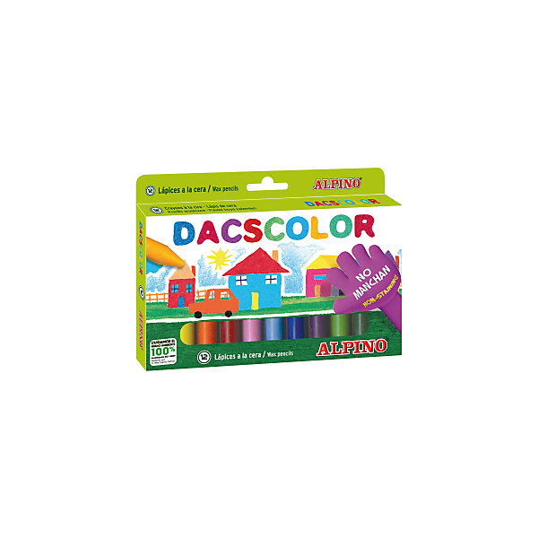 Восковые карандаши DACSCOLOR, 12 цв. Восковые карандаши DACSCOLOR, 12 цв.Масляные и восковые мелки<br>Изготовлены по европейским стандартам качества (CE, EN 71, ISO 14021).<br>Экологически чистый материал без аллергических компонентов на основе натурального воска (Non-Allergic).<br>Средняя степень мягкости.<br>Чистые, яркие и насыщенные цвета. Отсутствие слоистости и равномерное окрашивание.<br>Рекомендуются опытными педагогами для развития навыков изобразительного творчества. Идеально подходят для начертания хорошо видимых линий и при закрашивании больших поверхностей. Замечательно рисуют на бумаге, картоне, ватмане, деревянных, глиняных и других шероховатых поверхностях.<br>Водоустойчивые и устойчивые к ломке, не пачкают руки, стираются обычным ластиком.<br>Очень легко затачиваются.<br>Смываются с кожи без применения мыла, легко отстирываются с большинства обычных тканей.<br>Упаковка с европетлей<br>Производитель: ALPINO (Испания)<br><br>Ширина мм: 205<br>Глубина мм: 15<br>Высота мм: 140<br>Вес г: 137<br>Возраст от месяцев: 36<br>Возраст до месяцев: 120<br>Пол: Унисекс<br>Возраст: Детский<br>SKU: 5389742