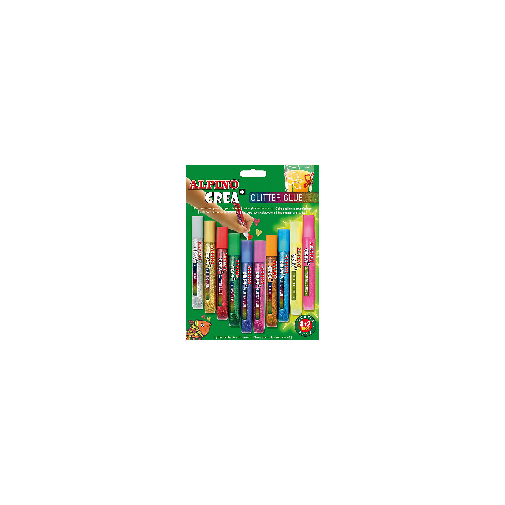 Гелевые карандаши CREA Classic&Neon (гель-краски с блестками для декорирования), 8 Classic + 2 Neon = 10 цв. Гелевые карандаши CREA Classic&Neon (гель-краски с блестками для декорирования), 8 Classic + 2 Neon = 10 цв.Рисование<br>Экологичная продукция европейского производства, изготовленная по наилучшим существующим технологиям<br>Сертификация по европейским стандартам качества и безопасности (CE, EN 71), декларирование соответствия по ТР ТС для использования детьми от 6 лет<br>Гелевые карандаши Glitter Glue с блестками и неоновым эффектом обладают уникальными свойствами и идеально подходят для многих видов хобби и творчества Произведены с использованием натуральных материалов и природных пигментов, не содержат вредных или потенциально аллергенных веществ (Non-Allergic) Безопасны для чувствительности детской кожи, смываются с кожи с применением мыла Чистые, яркие, насыщенные цвета, превосходная светостойкость<br>Рекомендуется педагогами для развития у детей и подростков цветоощущений, абстрактного мышления, эстетического вкуса, самостоятельности, уверенности и позитивной самооценки.<br>Гелевые карандаши имеют одинаковую функциональность при любом наклоне к пишущей поверхности, удобны как при нанесении контуров рисунков, так и при их раскрашивании<br>Предназначены для декорирования различных материалов восхитительными искрящимися или неоновыми эффектами К изделиям можно прикасаться уже через 30-40 минут после нанесения. Не стекает и не образует нитей. Текстильные изделия, украшенные с помощью ALPINO Glitter Glue, можно стирать при 30 С°.<br>Упаковка с европетлей<br>Производитель: ALPINO (Испания)<br><br>Ширина мм: 173<br>Глубина мм: 15<br>Высота мм: 225<br>Вес г: 174<br>Возраст от месяцев: 36<br>Возраст до месяцев: 120<br>Пол: Унисекс<br>Возраст: Детский<br>SKU: 5389749