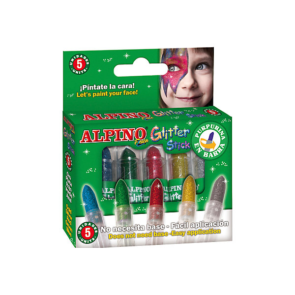 Детский аквагрим Glitter Stick (макияжные карандашис блестками), 5*4 гр, 5 цв. Детский аквагрим Glitter Stick (макияжные карандашис блестками), 5*4 гр, 5 цв.Карнавальный грим<br>Экологичная детская декоративная косметика европейского производства, изготовленная по наилучшим существующим технологиям на основе растительных ингредиентов и воды<br>Не содержит компонентов молока, яиц, клейковины, орехов, бобов, латекса и других потенциально аллергенных ингредиентов (Non-Allergic)<br>Разрешена для применения детьми от 3 лет по европейским стандартам качества и безопасности, а также нормам ТР ТС 009/2011 «О безопасности парфюмерно-косметической продукции» (включена в перечень детских товаров, допущенных к обращению во всех странах Таможенного союза)<br>Рекомендуется педагогами и медицинскими специалистами для эффективного развития детей в ходе игровых форм обучения и воспитания. Считается лучшей продукцией для художественного самодеятельного творчества, детских праздников, дискотек и других культурно-развлекательных и спортивно–зрелищных молодежных мероприятий<br>Состав набора: макияжные карандаши с блёстками в тюбике (5 x 4 гр, 5 цв.)<br>Макияжные карандаши с блёстками имеют высокую кроющую способность и представлены в наборе синим, зелёным, красным, золотым и серебряным цветами. Нанесённый макияж не пачкается и имеет глянцевый тон, пластиковый тюбик позволяет хранить и переносить карандаши вне упаковки, например, в карманах, пеналах, портфеле или ранце. Набор является идеальным решением для создания нужного образа на празднике или для дружной и выразительной поддержки любимой команды на спортивных, музыкальных, художественных и иных состязаниях и конкурсах<br>Предварительное нанесение пасты-грунта не требуется, продукция безопасна при интенсивном контакте с кожей в течение длительного времени (не менее 24 часов)<br>Легко смывается с кожи, не имеет запаха, не красится, не оставляет жирных пятен, отстирывается с детской одежды и других тканей в режиме обычной стирки<br>Упаковка с европетлей<br>Производитель: ALPINO (Испания)<br><br>Ширина мм: 100<br>Глубина мм: 20<br>Высота мм: 115<br>Вес г: 79<br>Возраст от месяцев: 36<br>Возраст до месяцев: 120<br>Пол: Унисекс<br>Возраст: Детский<br>SKU: 5389759