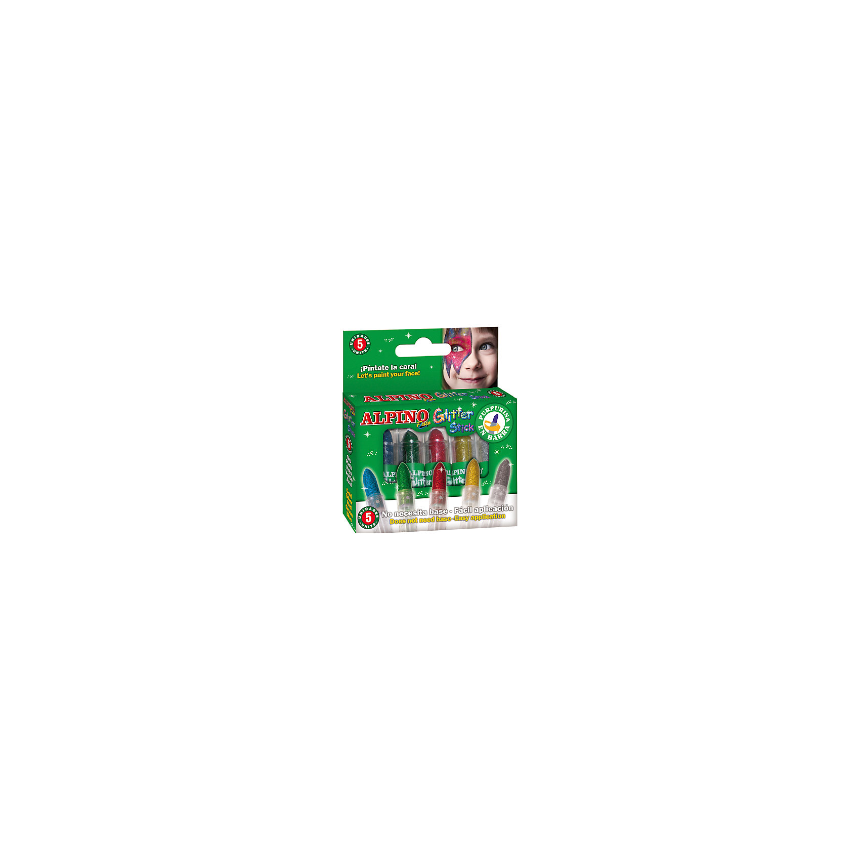 Детский аквагрим Glitter Stick (макияжные карандашис блестками), 5*4 гр, 5 цв. Детский аквагрим Glitter Stick (макияжные карандашис блестками), 5*4 гр, 5 цв.Косметика, грим и парфюмерия<br>Экологичная детская декоративная косметика европейского производства, изготовленная по наилучшим существующим технологиям на основе растительных ингредиентов и воды<br>Не содержит компонентов молока, яиц, клейковины, орехов, бобов, латекса и других потенциально аллергенных ингредиентов (Non-Allergic)<br>Разрешена для применения детьми от 3 лет по европейским стандартам качества и безопасности, а также нормам ТР ТС 009/2011 «О безопасности парфюмерно-косметической продукции» (включена в перечень детских товаров, допущенных к обращению во всех странах Таможенного союза)<br>Рекомендуется педагогами и медицинскими специалистами для эффективного развития детей в ходе игровых форм обучения и воспитания. Считается лучшей продукцией для художественного самодеятельного творчества, детских праздников, дискотек и других культурно-развлекательных и спортивно–зрелищных молодежных мероприятий<br>Состав набора: макияжные карандаши с блёстками в тюбике (5 x 4 гр, 5 цв.)<br>Макияжные карандаши с блёстками имеют высокую кроющую способность и представлены в наборе синим, зелёным, красным, золотым и серебряным цветами. Нанесённый макияж не пачкается и имеет глянцевый тон, пластиковый тюбик позволяет хранить и переносить карандаши вне упаковки, например, в карманах, пеналах, портфеле или ранце. Набор является идеальным решением для создания нужного образа на празднике или для дружной и выразительной поддержки любимой команды на спортивных, музыкальных, художественных и иных состязаниях и конкурсах<br>Предварительное нанесение пасты-грунта не требуется, продукция безопасна при интенсивном контакте с кожей в течение длительного времени (не менее 24 часов)<br>Легко смывается с кожи, не имеет запаха, не красится, не оставляет жирных пятен, отстирывается с детской одежды и других тканей в режиме обычной стирки<br>Упаковка с европетлей<br>Производитель: ALPINO (Испания)<br><br>Ширина мм: 100<br>Глубина мм: 20<br>Высота мм: 115<br>Вес г: 79<br>Возраст от месяцев: 36<br>Возраст до месяцев: 120<br>Пол: Унисекс<br>Возраст: Детский<br>SKU: 5389759