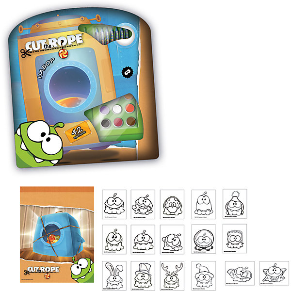 Подарочный набор Cut The Rope 42 предмета Подарочный набор Cut The Rope 42 предметаШкольные аксессуары<br>Подарочный набор Cut The Rope 42 предмета, Limpopo (Лимпопо)<br><br>Характеристики:<br><br>• набор поможет развить ребенку фантазию<br>• в комплекте есть всё необходимое для создания рисунком<br>• привлекательный дизайн с любимым персонажем<br>• в комплекте: 6 фломастеров, 6 карандашей, краски (12 цветов), 10 восковых мелков, кисточка, палитра, ластик, точилка, книжка-раскраска, ч/г карандаш, наклейки, футляр<br>• размер упаковки: 31х4х32,5 см<br>• вес: 470 грамм<br><br>Набор Cut The Rope - настоящая находка для юных художников. В комплект входит всё необходимое для создания прекрасных рисунков. Ребенок сможет воспользоваться красками, мелками, фломастерами или карандашами. Книжка-раскраска с изображением любимого Ам-Няма, несомненно, вызовет восторг! В комплект входит набор наклеек, которыми можно дополнить готовый рисунок. С набором Cut The Rope время пролетит незаметно!<br><br>Подарочный набор Cut The Rope 42 предмета, Limpopo (Лимпопо) вы можете купить в нашем интернет-магазине.<br><br>Ширина мм: 325<br>Глубина мм: 40<br>Высота мм: 310<br>Вес г: 470<br>Возраст от месяцев: 48<br>Возраст до месяцев: 144<br>Пол: Унисекс<br>Возраст: Детский<br>SKU: 5390295