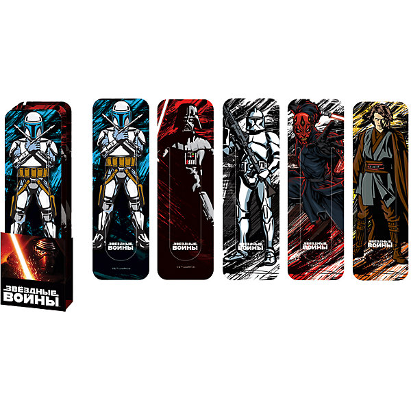 Набор фигурных закладок Star Wars (5 шт) Набор фигурных закладок Star Wars (5 шт)Звездные войны Товары для школы<br>Набор фигурных закладок Star Wars (5 шт)<br><br>Характеристики:<br><br>• В комплекте: 5 штук<br>• Вес: 18г<br>• Размер: 190х30х60мм<br><br>Набор фигурных закладок с героями знаменитого фильма «Звездные войны» не оставит ребенка равнодушным. Такие закладки очень удобно фиксируют страницу, на которой остановился ребенок. Также их можно расположить сбоку, тем самым пометив строку, на которой остановили чтение.<br><br>Набор фигурных закладок Star Wars (5 шт) можно купить в нашем интернет-магазине.<br><br>Ширина мм: 190<br>Глубина мм: 30<br>Высота мм: 60<br>Вес г: 18<br>Возраст от месяцев: 48<br>Возраст до месяцев: 144<br>Пол: Мужской<br>Возраст: Детский<br>SKU: 5390331