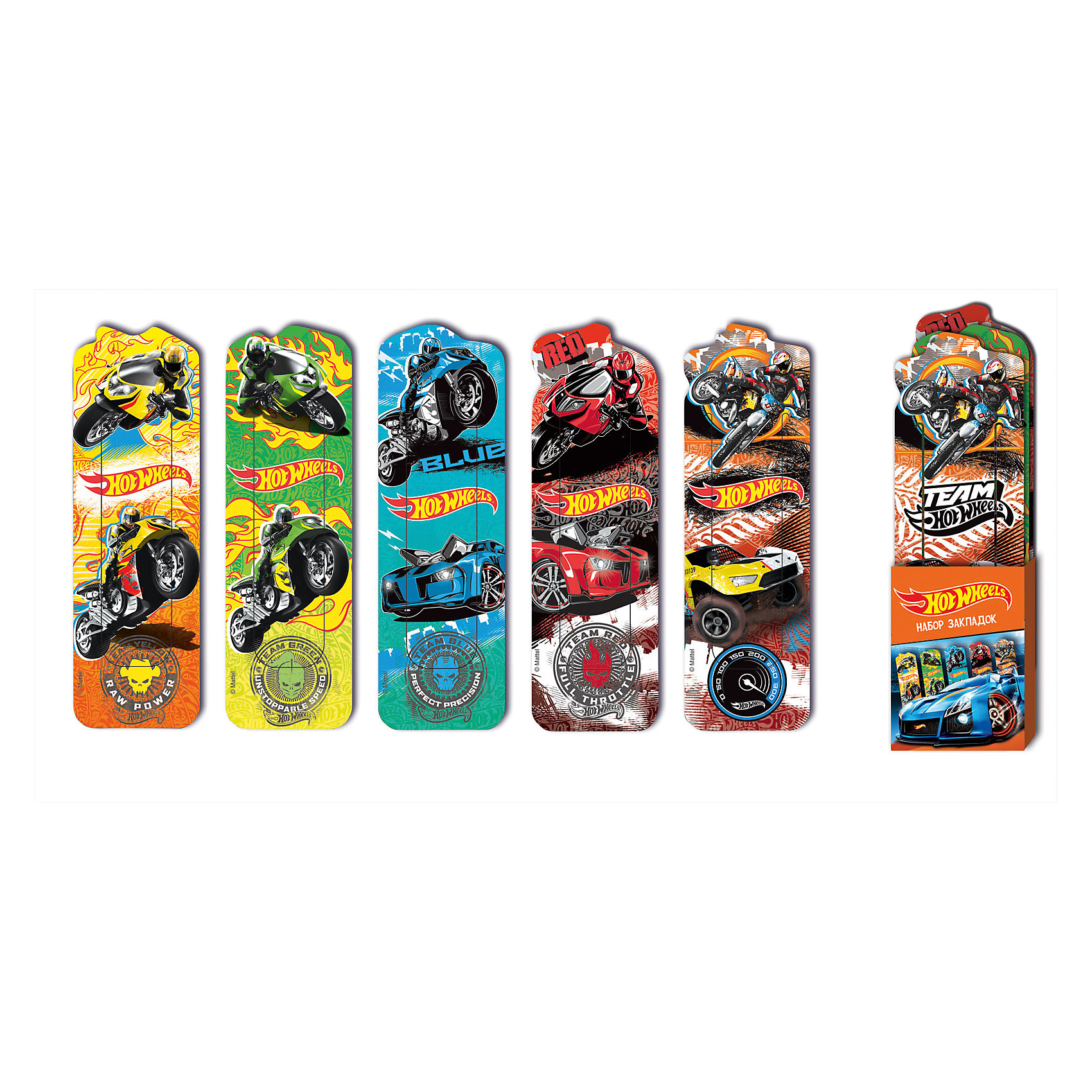 Набор фигурных закладок Hot Wheels (5 шт) Набор фигурных закладок Hot Wheels (5 шт)Hot Wheels<br>Набор фигурных закладок Hot Wheels (5 шт)<br><br>Характеристики:<br><br>• В комплекте: 5 штук<br>• Вес: 19г<br>• Размер: 215х3х210мм<br><br>Набор фигурных закладок с героями знаменитого мультфильма не оставит ребенка равнодушным. Такие закладки очень удобно фиксируют страницу, на которой остановился ребенок. Также их можно расположить сбоку, тем самым пометив строку, на которой остановили чтение.<br><br>Набор фигурных закладок Hot Wheels (5 шт) можно купить в нашем интернет-магазине.<br><br>Ширина мм: 215<br>Глубина мм: 3<br>Высота мм: 210<br>Вес г: 19<br>Возраст от месяцев: 48<br>Возраст до месяцев: 144<br>Пол: Мужской<br>Возраст: Детский<br>SKU: 5390332