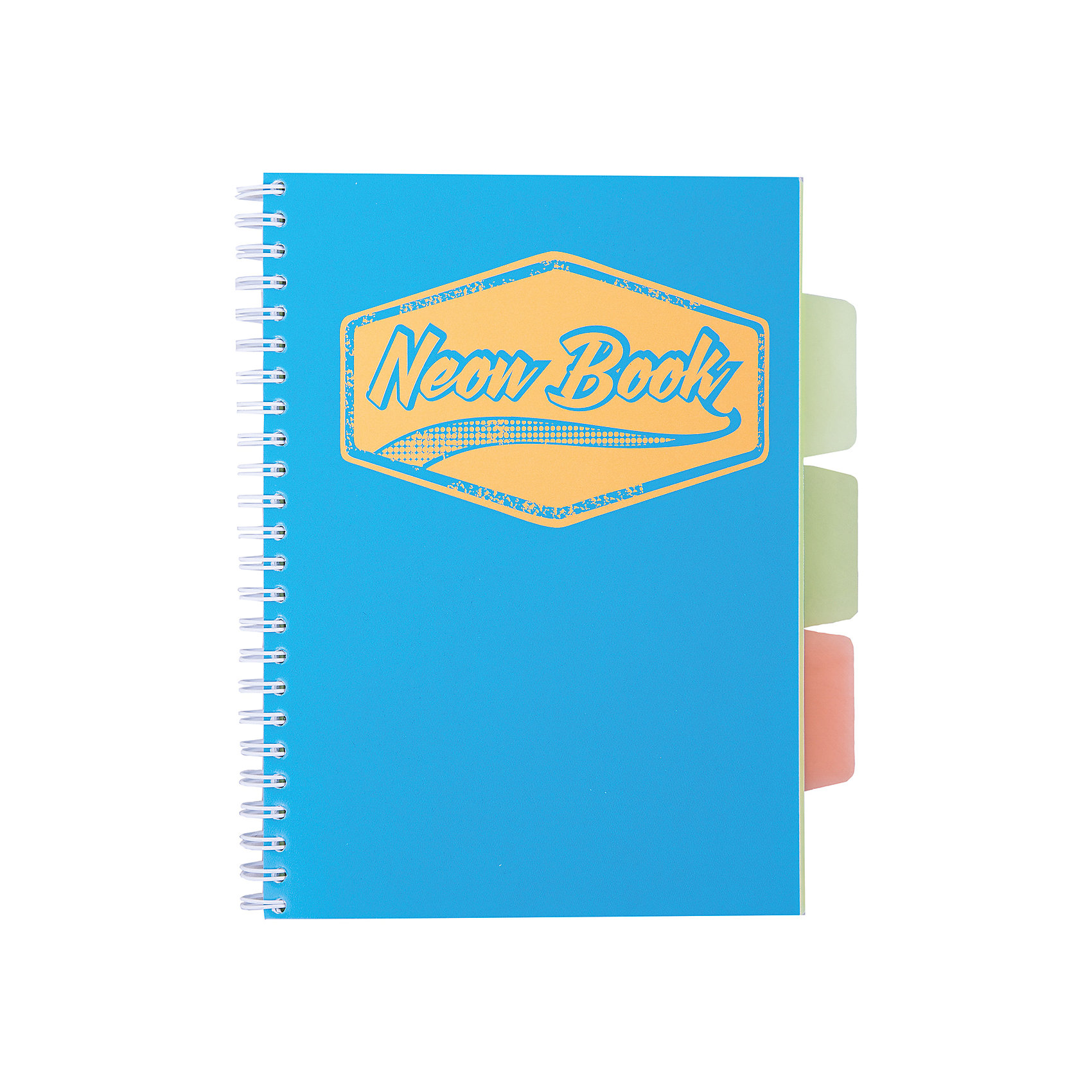 Синяя тетрадь А5 Neon book 120 листов Синяя тетрадь А5 Neon book 120 листовБумажная продукция<br>Синяя тетрадь А5 Neon book 120 листов<br><br>Характеристики:<br><br>• Количество листов: 120<br>• Формат: А5<br>• Цвет: синий<br>• Вес: 287г<br>• Размер: 203х15х168мм<br>• Тип: в клеточку, три разделителя<br><br>Большая общая тетрадь с тремя цветными разделителями идеально подойдет для дополнительных занятий или школьных уроков, где необходимо несколько тетрадей. Пластиковая обложка надежно защищает листы от попадания влаги. Крепление на гребне очень удобное и делает тетрадь компактной.<br><br>Синюю тетрадь А5 Neon book 120 листов можно купить в нашем интернет-магазине.<br><br>Ширина мм: 203<br>Глубина мм: 15<br>Высота мм: 168<br>Вес г: 287<br>Возраст от месяцев: 84<br>Возраст до месяцев: 360<br>Пол: Унисекс<br>Возраст: Детский<br>SKU: 5390350