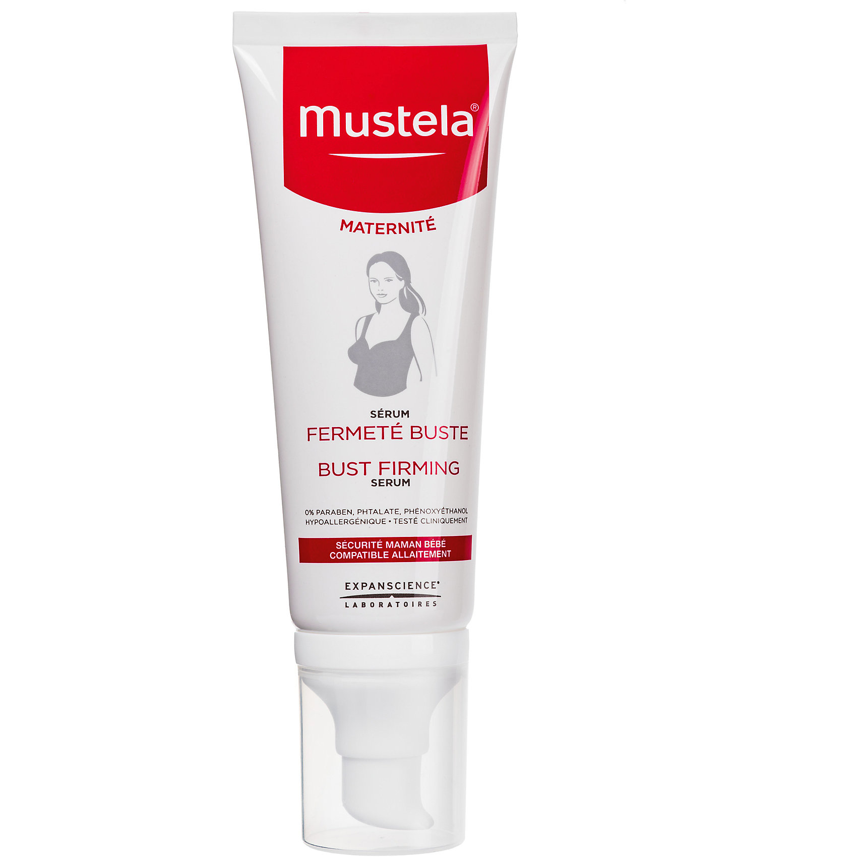 Сыворотка для упругости бюста, 75 мл., Mustela Сыворотка для упругости бюста, 75 мл., MustelaСредства для ухода<br>Сыворотка для упругости бюста, 75 мл., Mustela (Мустела).<br><br>Характеристики:<br><br>- Средство: сыворотка.<br>- Объём: 75 мл.<br>- Состав: AQUA /WATER/ EAU, PEG-6, BUTYLENE GLYCOL, DEXTRIN, 1,2-HEXANEDIOL, DIPHENYLSILOXY PHENYL TRIMETHICONE, ACRYLATES/C10-30 ALKYL ACRYLATE CROSSPOLYMER, PEG-40 HYDROGENATED CASTOR OIL, GLYCERYL CAPRYLATE, HYDROLYZED SOY PROTEIN, DIMETHICONE/PHENYL VINYL DIMETHICONE CROSSPOLYMER, PARFUM (FRAGRANCE), XANTHAN GUM, HELIANTHUS ANNUUS (SUNFLOWER) SEED OIL, SODIUM HYDROXIDE, GLUCOSE, SOPHORA JAPONICA FRUIT EXTRACT, CENTELLA ASIATICA EXTRACT, SORBITOL, HYDROLYZED AVOCADO PROTEIN, MALTODEXTRIN, PENTYLENE GLYCOL, CITRIC ACID, LUPINUS ALBUS SEED EXTRACT, CI 47005 (YELLOW 10), CI 16035 (RED 40), TOCOPHEROL.<br><br>Сыворотка для упругости бюста, 75 мл., Mustela (Мустела)- это средство для поддержания упругости кожи груди во время беременности и в послеродовой период. Пептиды авокадо, запатентованный ингредиент природного происхождения, помогает уменьшить ощущение стянутости кожи, улучшает ее эластичность и придает коже ощущение мягкости и комфорта. Экстракт центеллы азиатской тонизирует и подтягивает кожу, оказывая интенсивное воздействие, делая ее более эластичной и менее восприимчивой к изменению формы и размера груди. <br><br>Способ применения: Утром и вечером наносите сыворотку на кожу массирующими движениями от груди к шее. Сыворотка легко впитывается в кожу, способствуя быстрому проникновению активных ингредиентов.<br><br>Сыворотку для упругости бюста, 75 мл., Mustela (Мустела), можно купить в нашем интернет – магазине.<br><br>Ширина мм: 54<br>Глубина мм: 42<br>Высота мм: 175<br>Вес г: 106<br>Возраст от месяцев: 216<br>Возраст до месяцев: 600<br>Пол: Женский<br>Возраст: Детский<br>SKU: 5392905