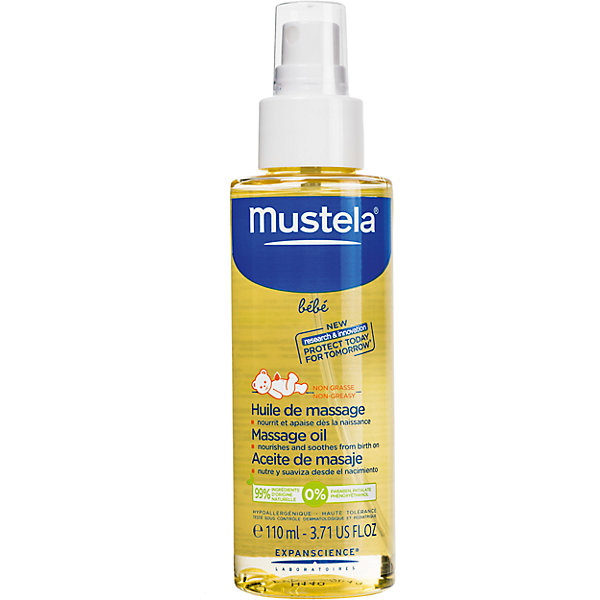 Массажное масло для новорожденных, младенцев и детей, 110 мл., Mustela Массажное масло для новорожденных, младенцев и детей, 110 мл., MustelaКосметика для малыша<br>Массажное масло для новорожденных, младенцев и детей, 110 мл., Mustela (Мустела).<br><br>Характеристики:<br><br>- Средство: масло.<br>- Объём: 110 мл.<br>- Состав: минеральное масло, дикаприлилкарбонат, масло семян подсолнечника, отдушка, токоферол, лецитин, гидрогенизированный цитрат глицеридов пальмы, аскорбилпальмитат.<br><br>Смягчающее нежное масло Мустела для массажа прекрасно подходит для детей, младенцев и новорожденных. Это косметическое средство было разработано специально для чувствительной и нежной детской кожи. Натуральный состав продукта позволяет свести риск аллергических реакций к минимальному значению. Благодаря сочетанию растительных масел, богатых комплексом витаминов и незаменимыми жирными кислотами, косметическое средство нежно увлажняет кожу, активизирует естественные процессы защиты кожных покровов. <br><br>Массажное масло необходимо наносить плавными движениями на кожу ребенка, оно легко впитывается, при этом не оставляя жирной плёнки. Массаж, проведенный с помощью детского массажного масла, превращается в весьма приятную процедуру для малыша, способствует не только физическому развитию ребенка, но и эмоциональному.<br> <br>Массажное масло для новорожденных, младенцев и детей, 110 мл., Mustela (Мустела), можно купить в нашем интернет – магазине.<br><br>Ширина мм: 41<br>Глубина мм: 41<br>Высота мм: 146<br>Вес г: 128<br>Возраст от месяцев: 0<br>Возраст до месяцев: 12<br>Пол: Унисекс<br>Возраст: Детский<br>SKU: 5392913